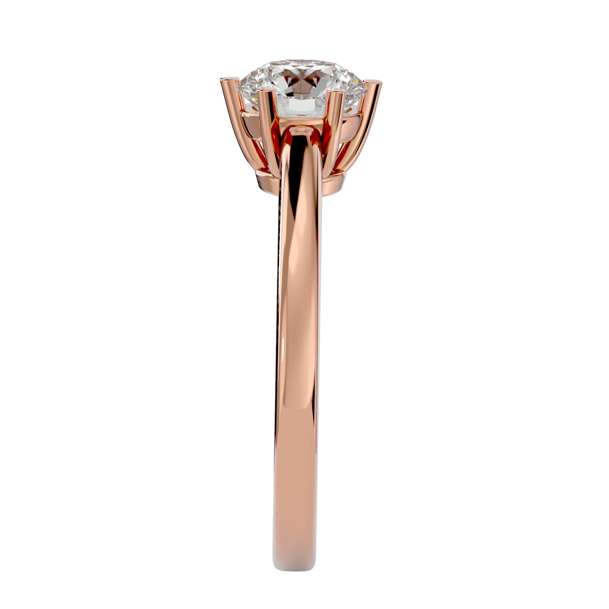 Solitaire ring model 3D print model_9