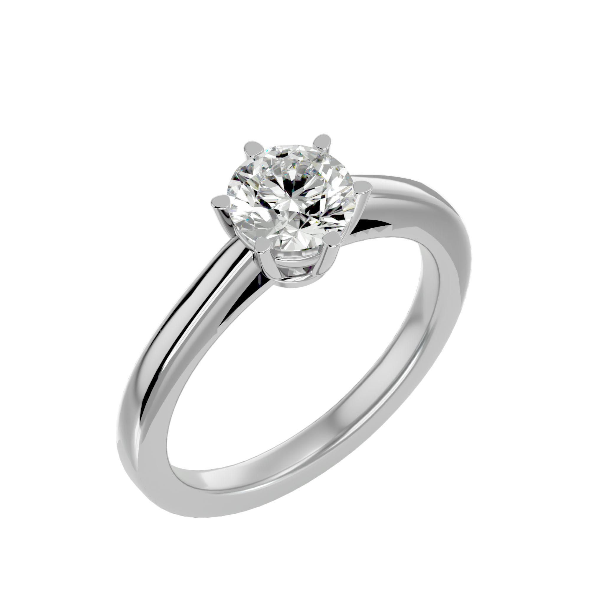 Solitaire ring model 3D print model_11