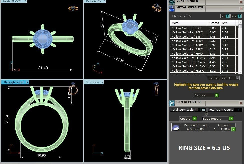 Solitaire ring model 3D print model_2