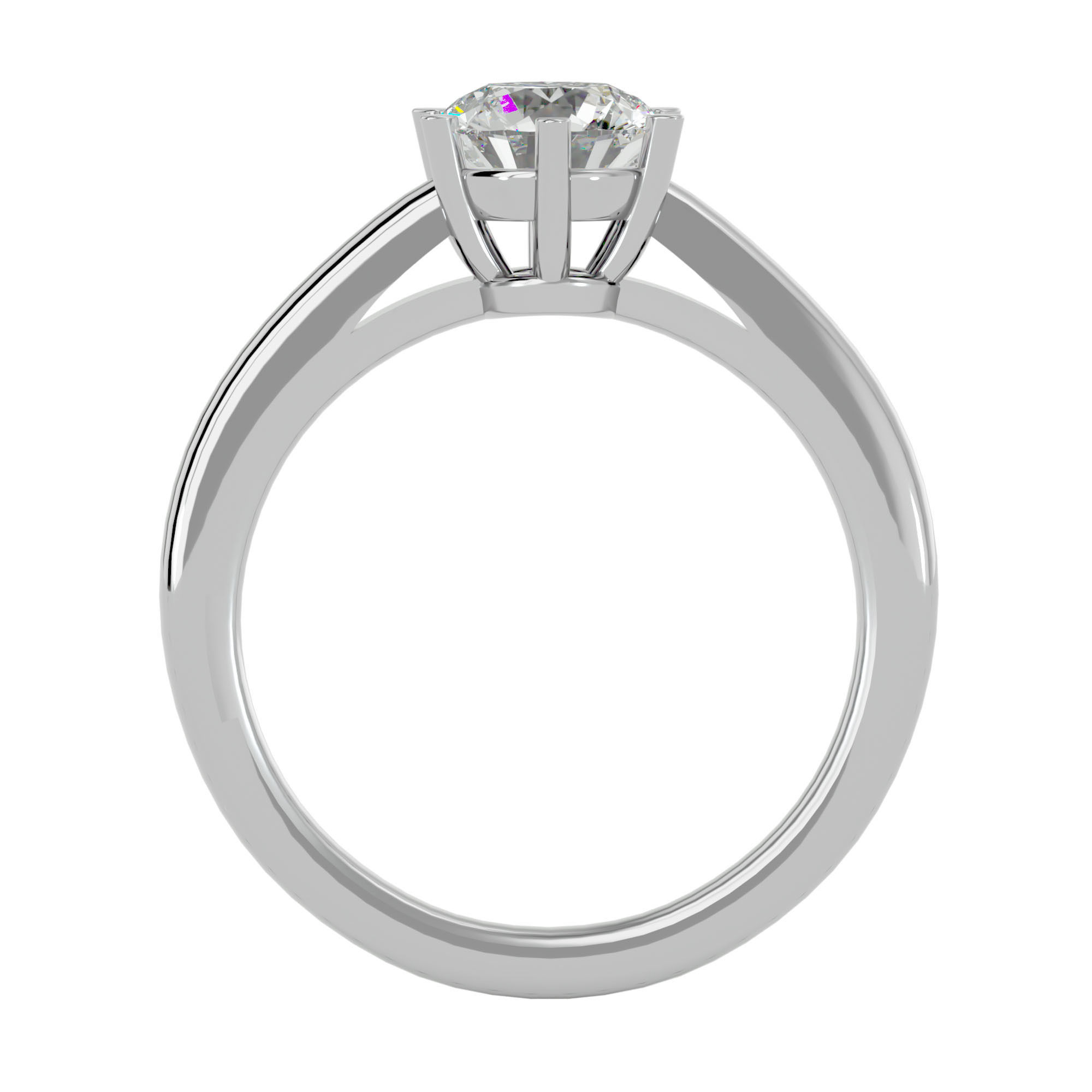 Solitaire ring model 3D print model_5