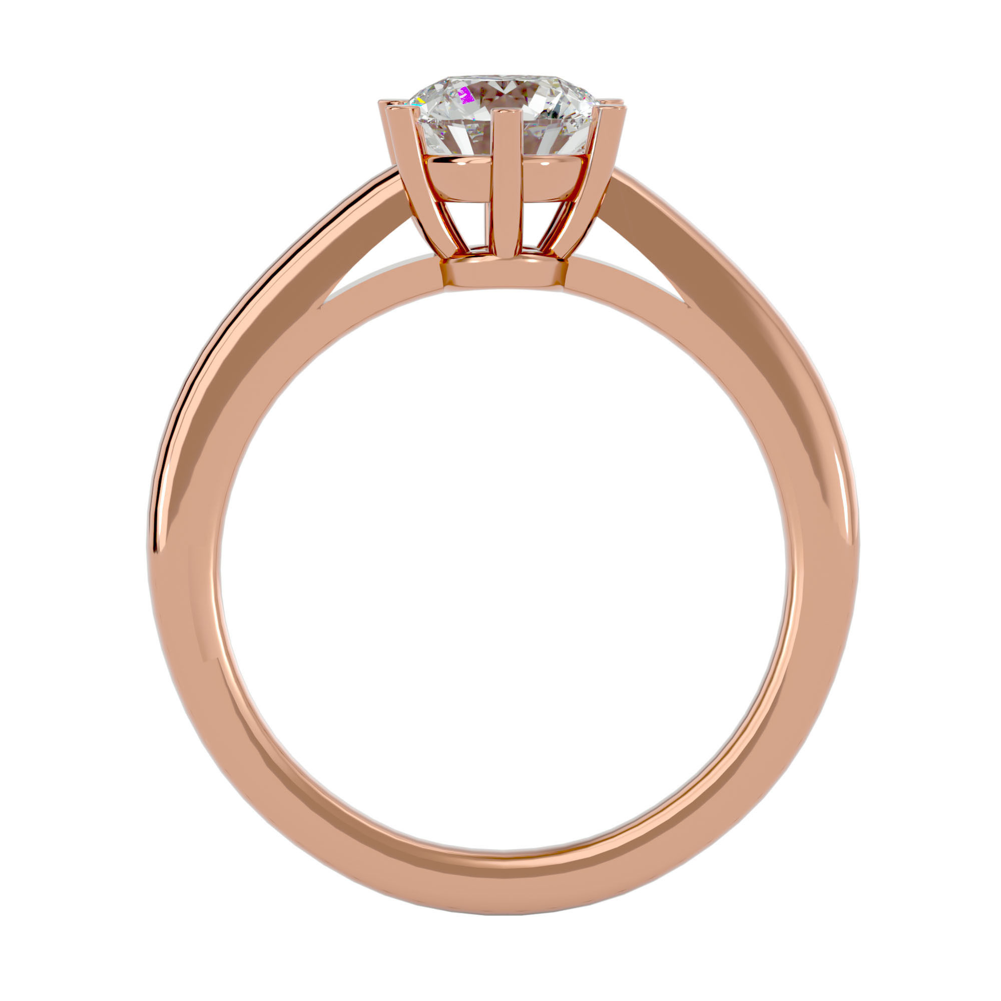 Solitaire ring model 3D print model_7