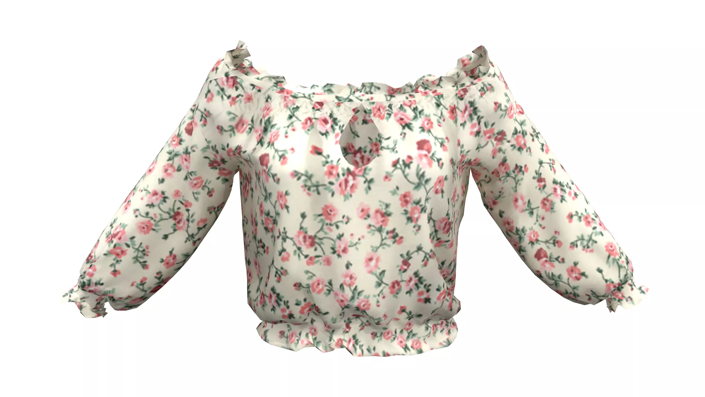 Summer Blouse Low-poly 3D model