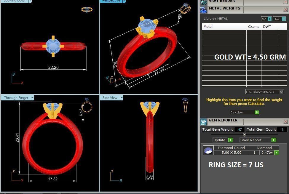 Solitaire ring model 3D print model_2