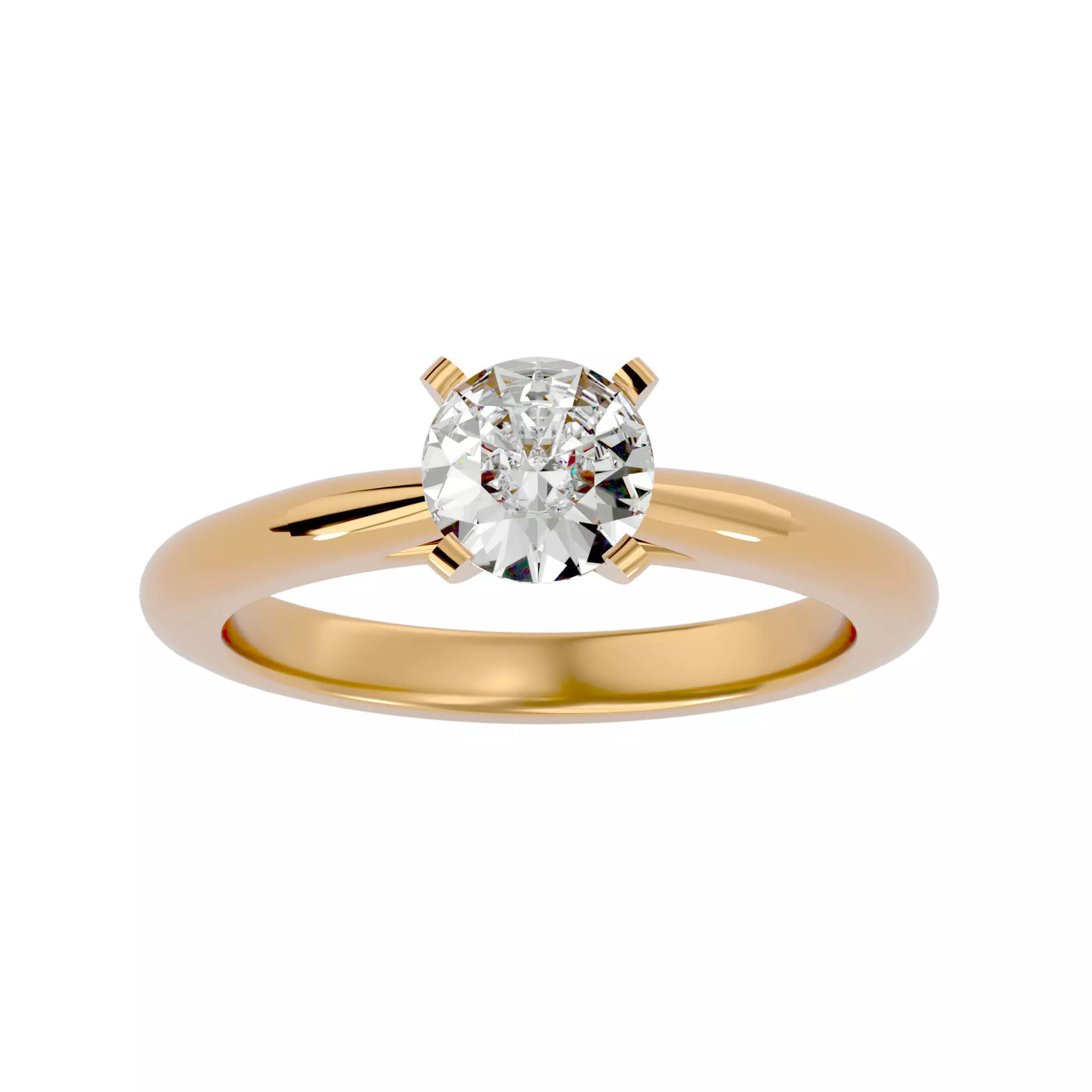 Solitaire ring model 3D print model_0