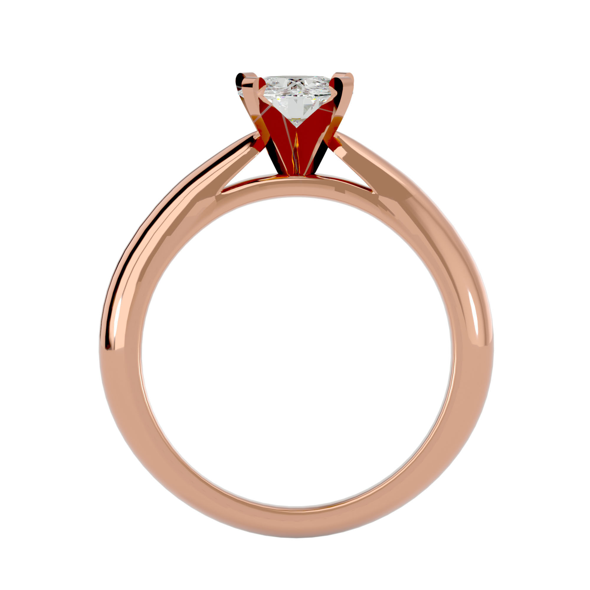 Solitaire ring model 3D print model_7