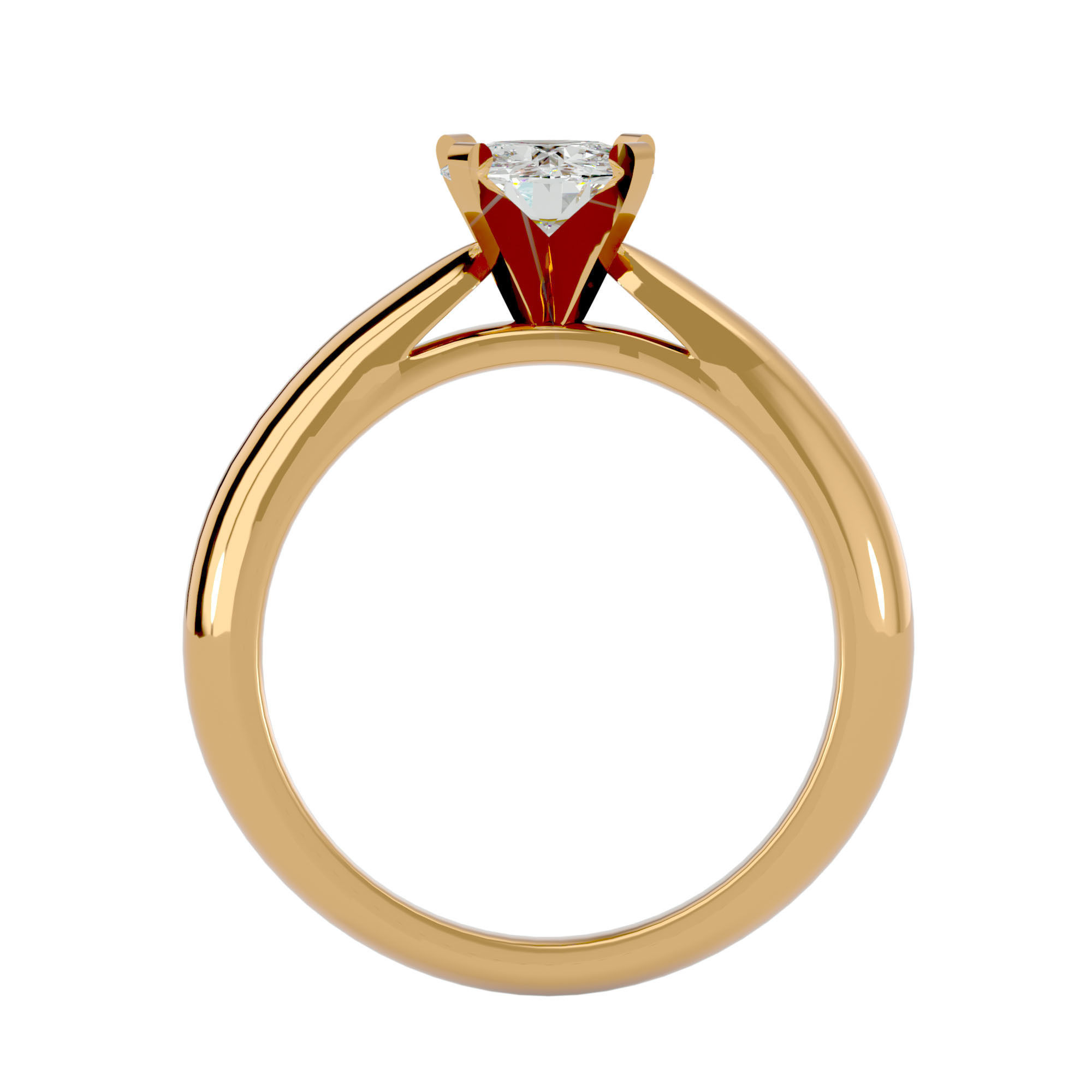Solitaire ring model 3D print model_6