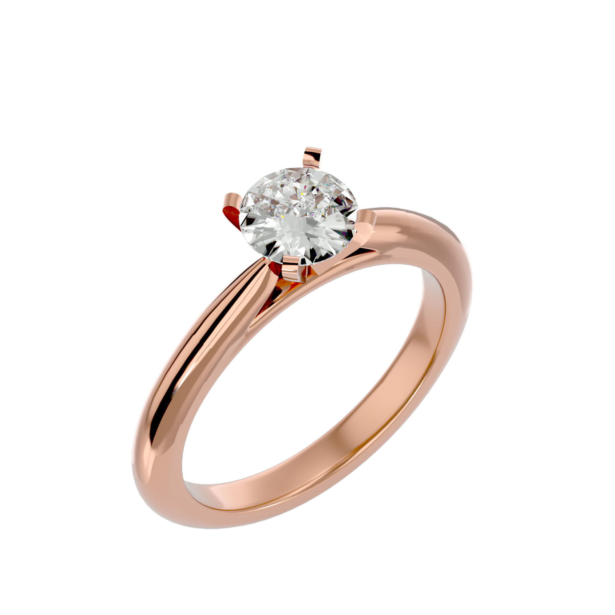 Solitaire ring model 3D print model_13