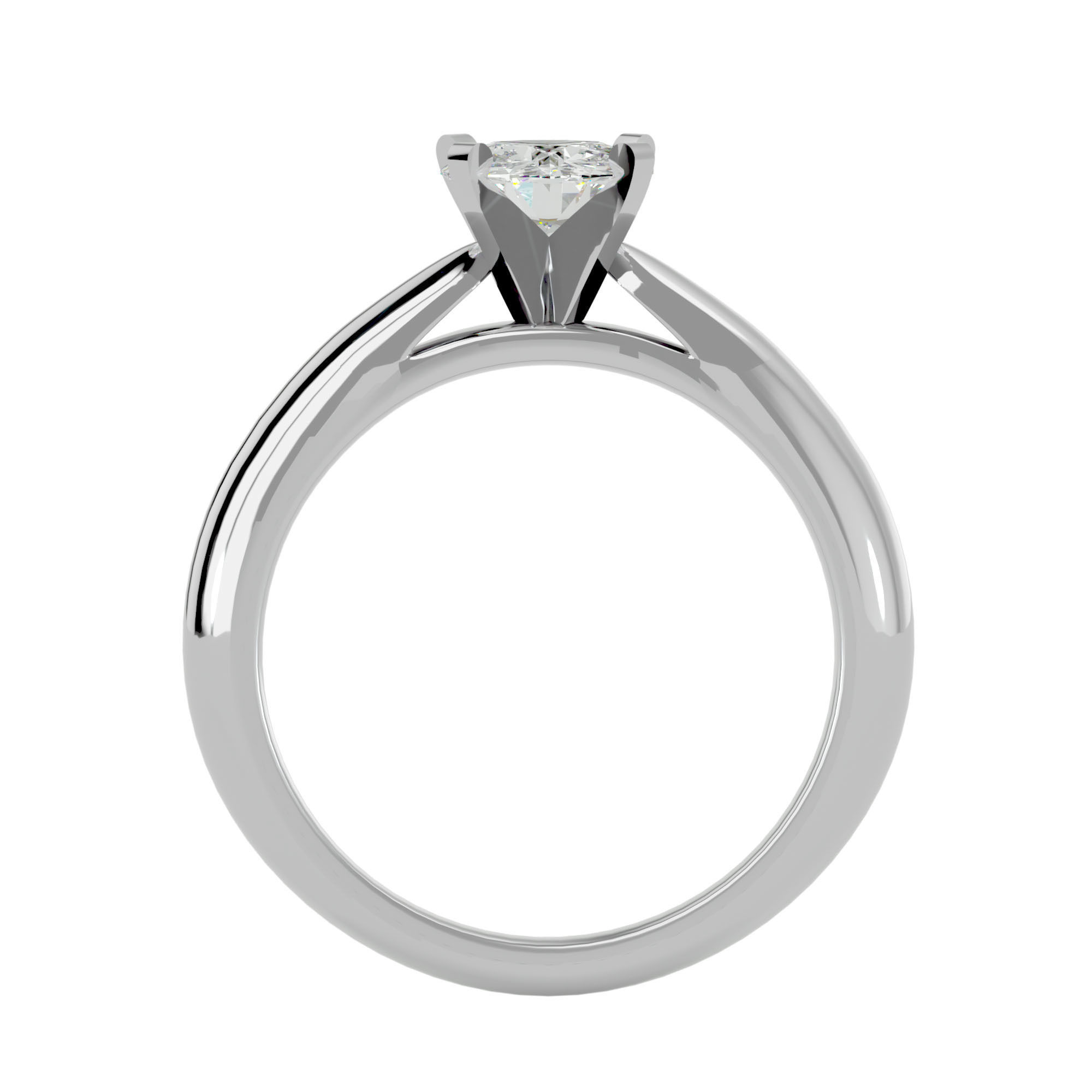 Solitaire ring model 3D print model_5