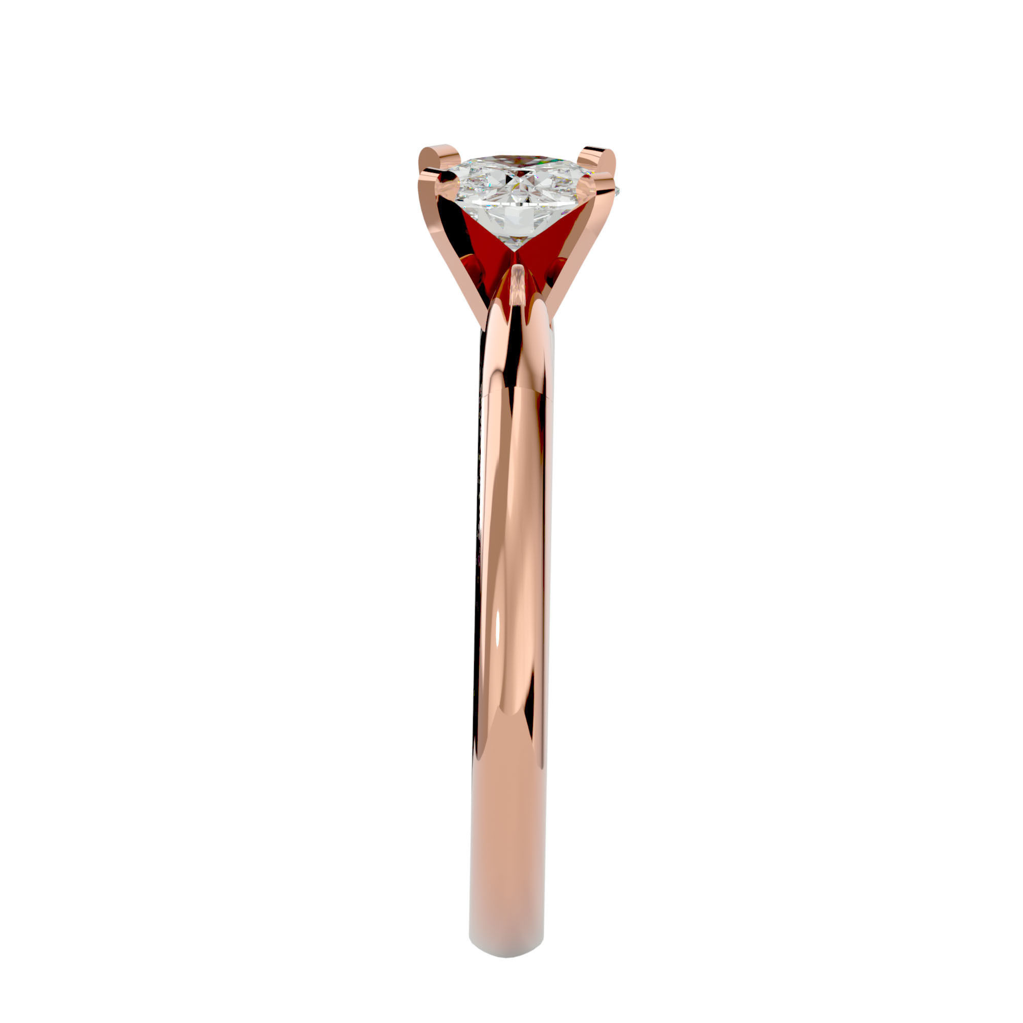 Solitaire ring model 3D print model_9