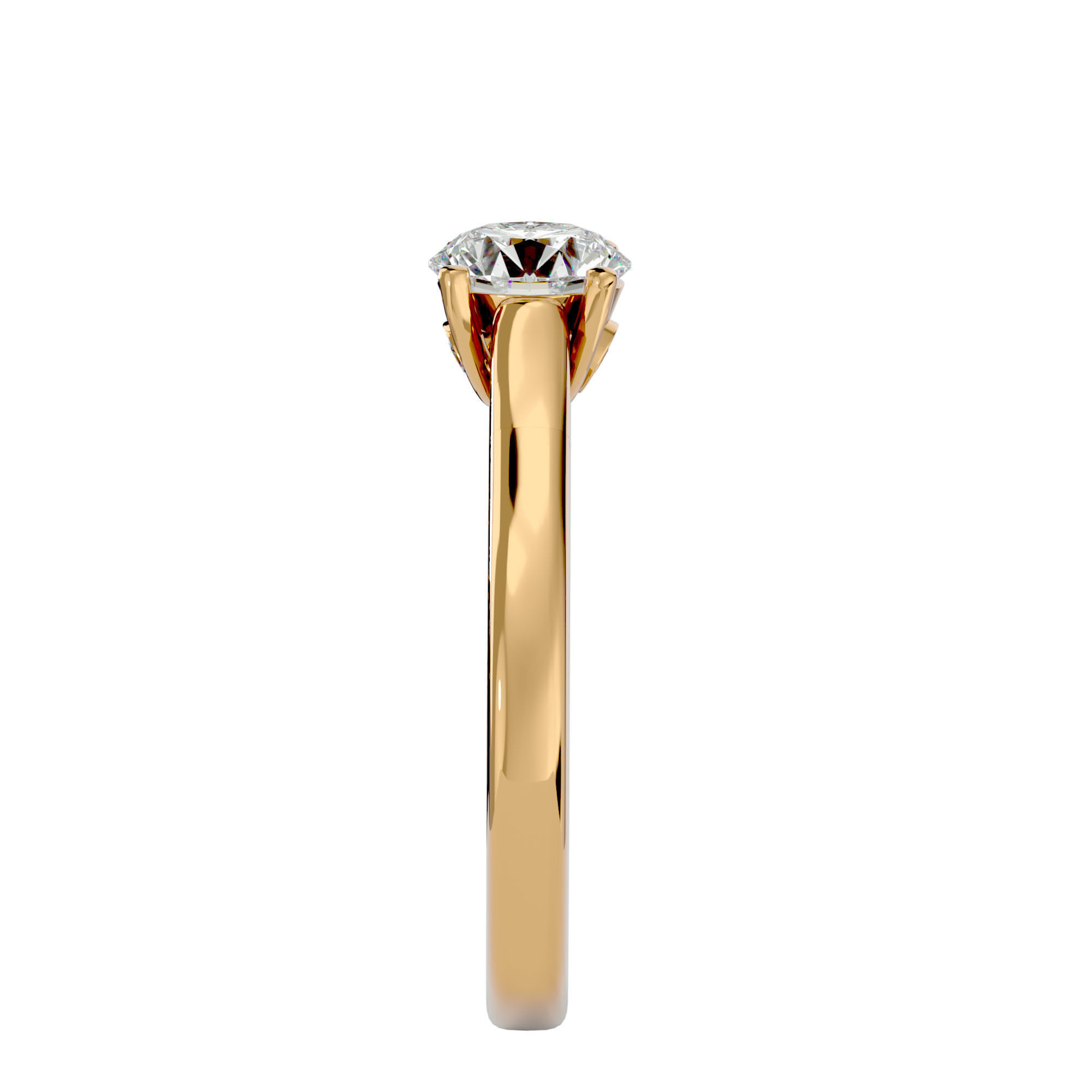 Solitaire ring model 3D print model_8
