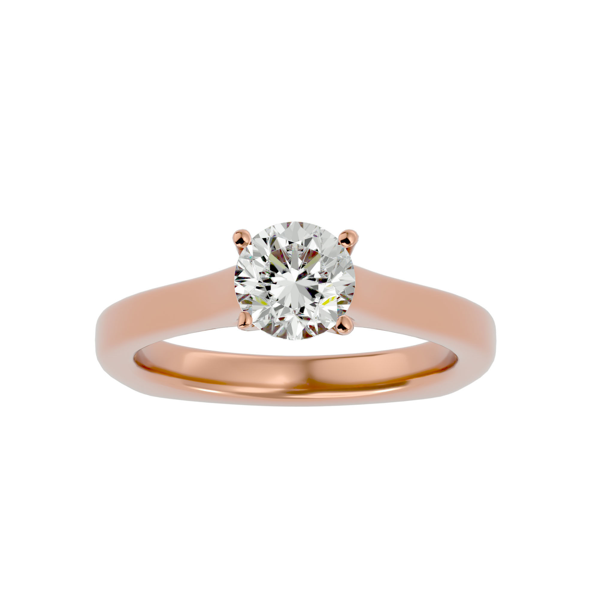 Solitaire ring model 3D print model_3