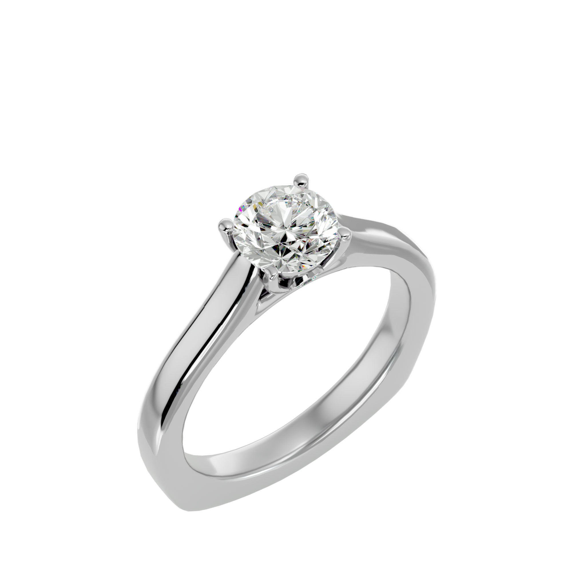 Solitaire ring model 3D print model_11