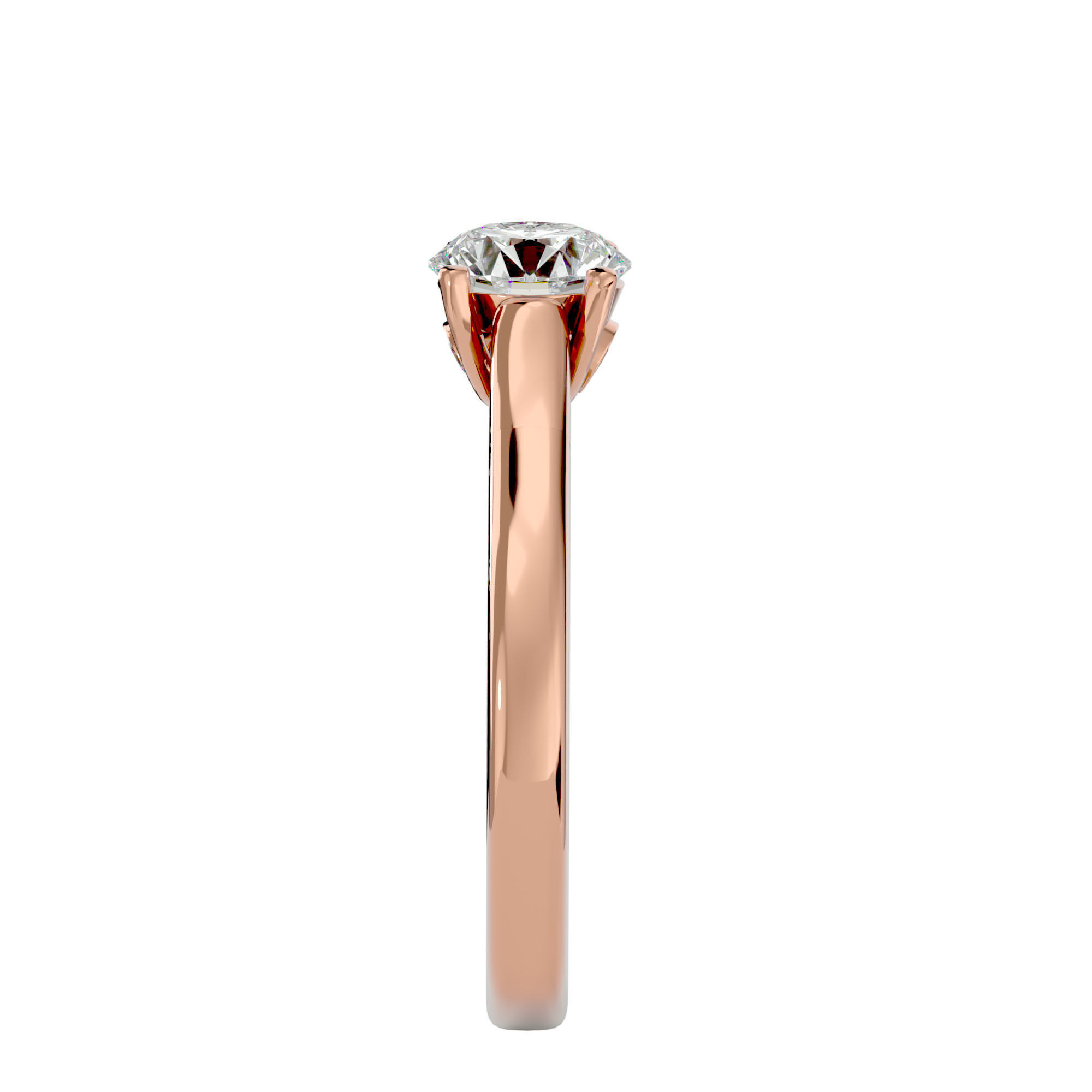 Solitaire ring model 3D print model_9