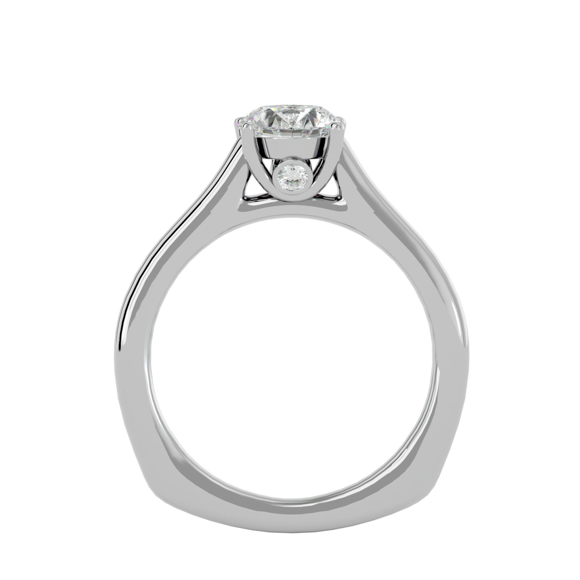 Solitaire ring model 3D print model_5