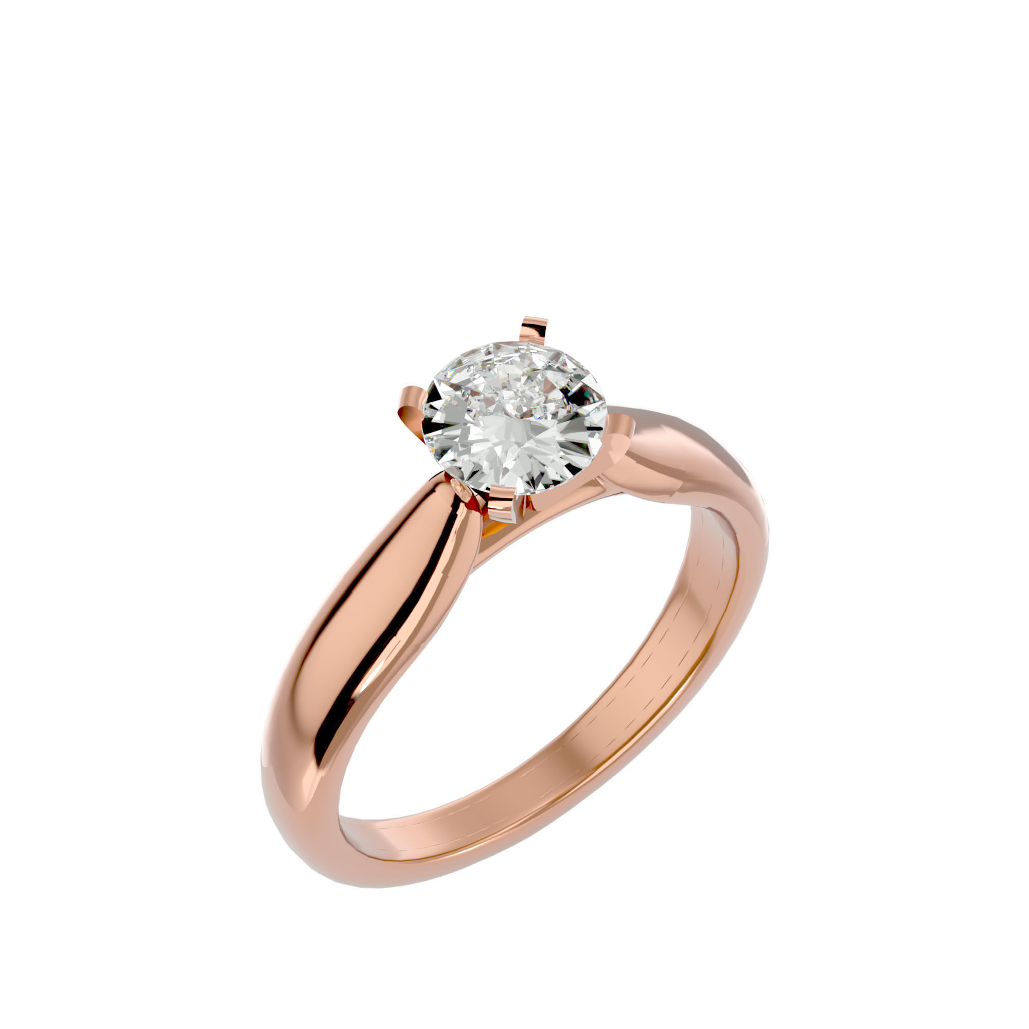 Solitaire ring model 3D print model_13