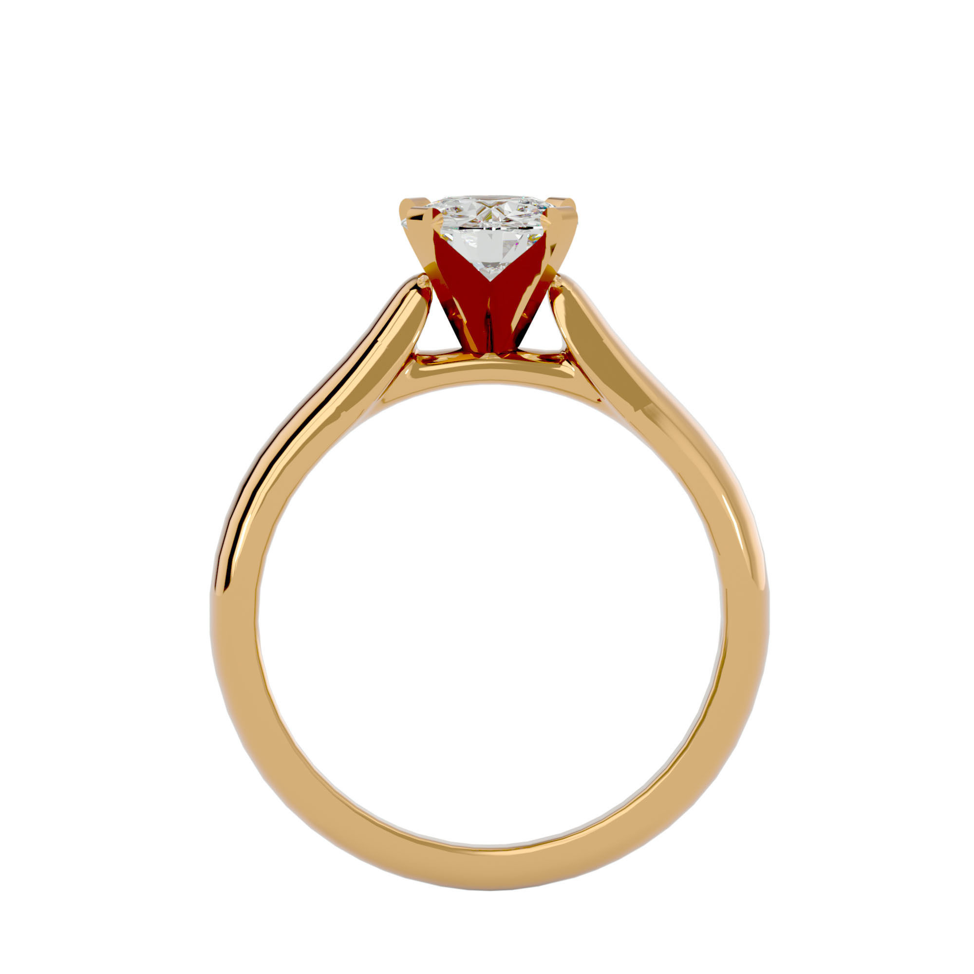 Solitaire ring model 3D print model_6