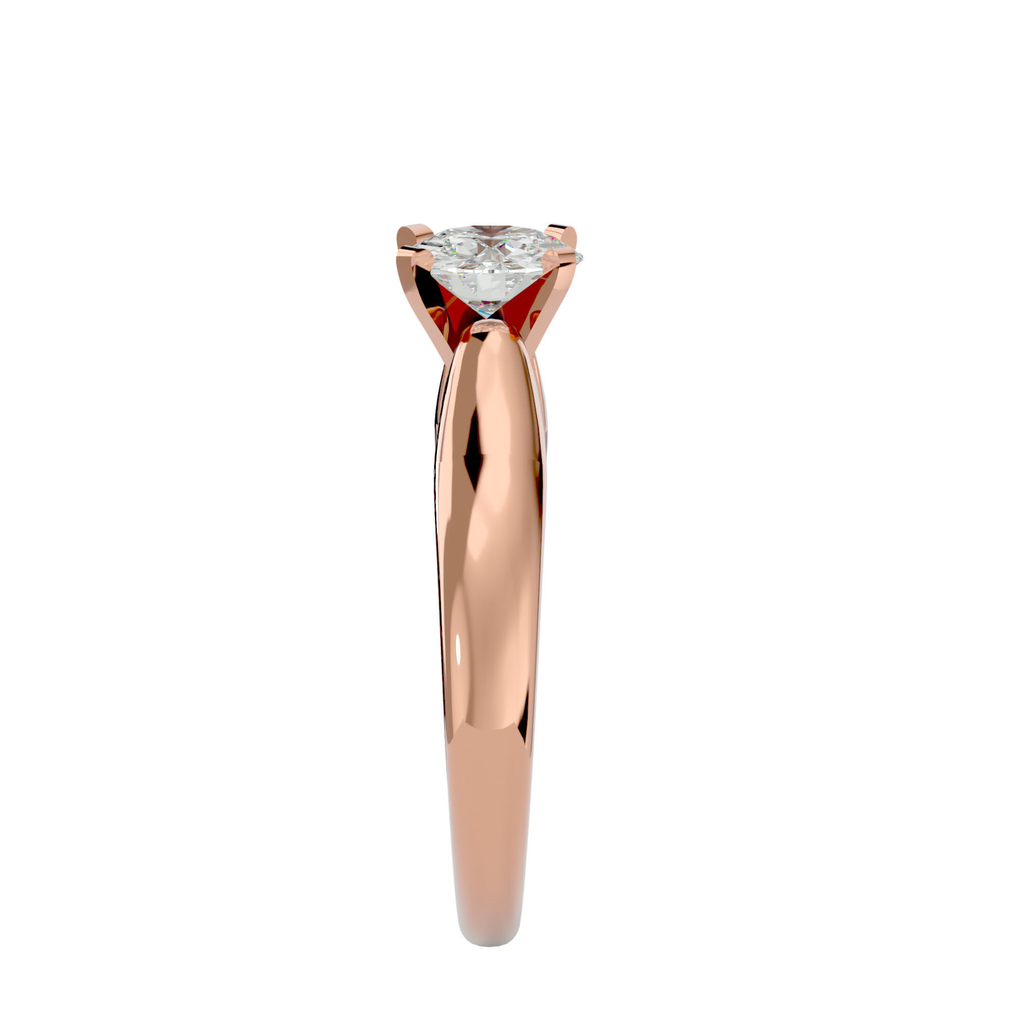 Solitaire ring model 3D print model_9