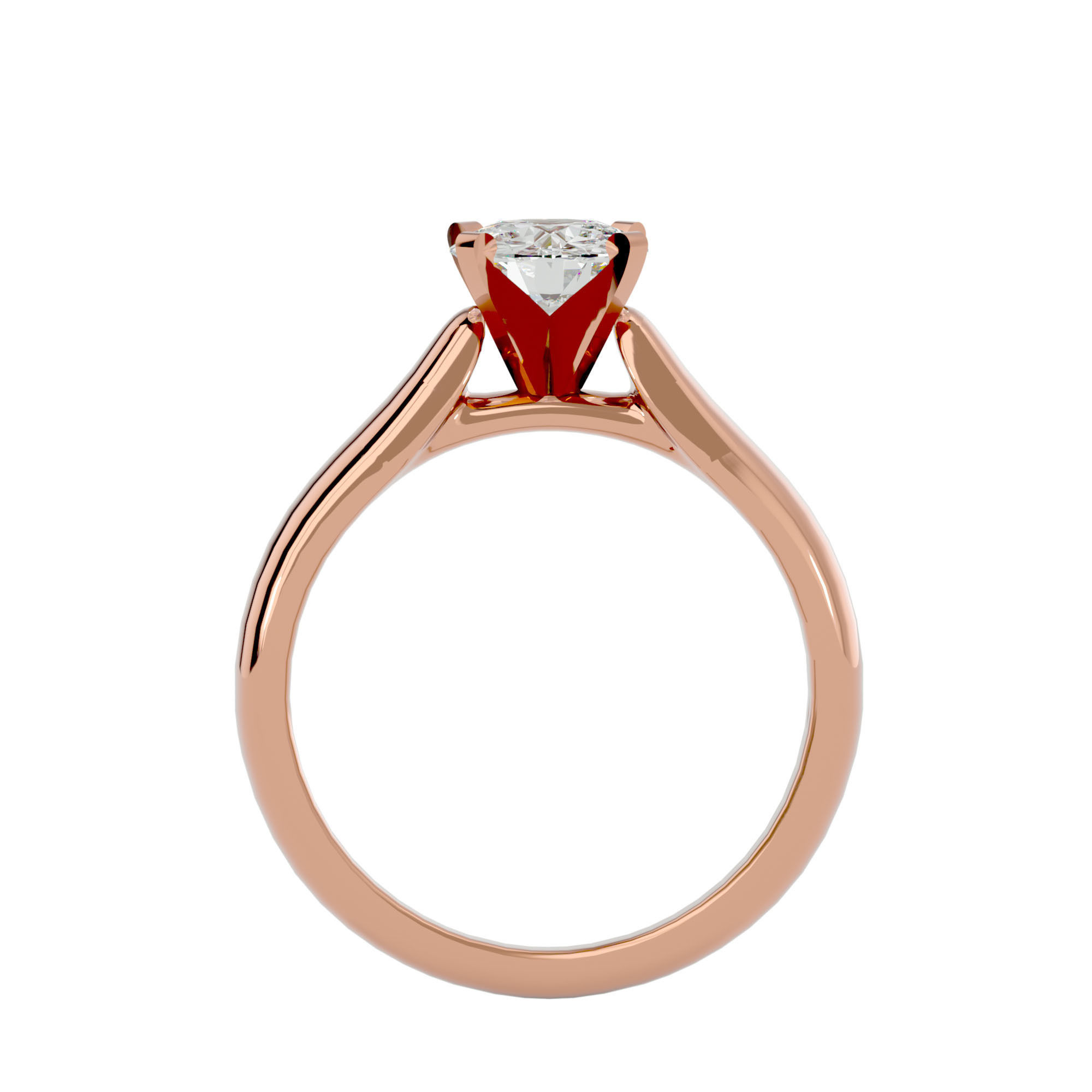 Solitaire ring model 3D print model_7