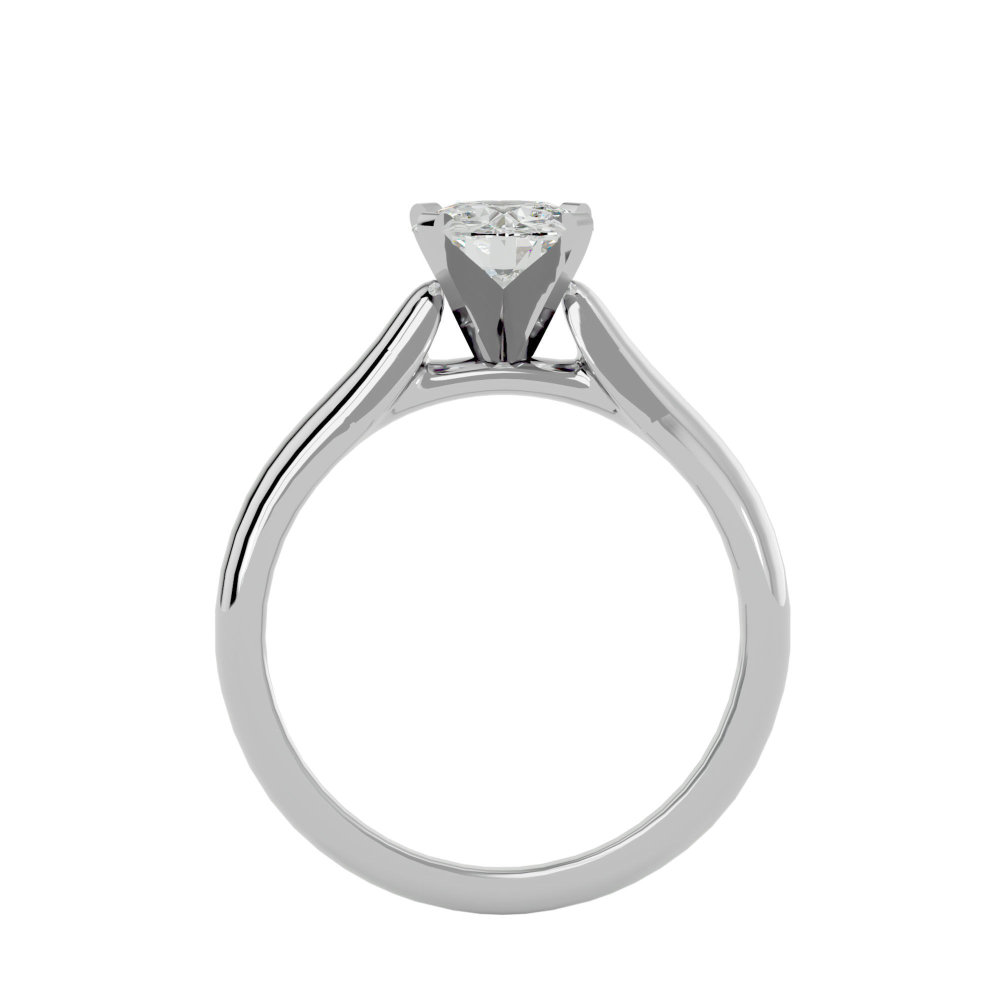 Solitaire ring model 3D print model_5