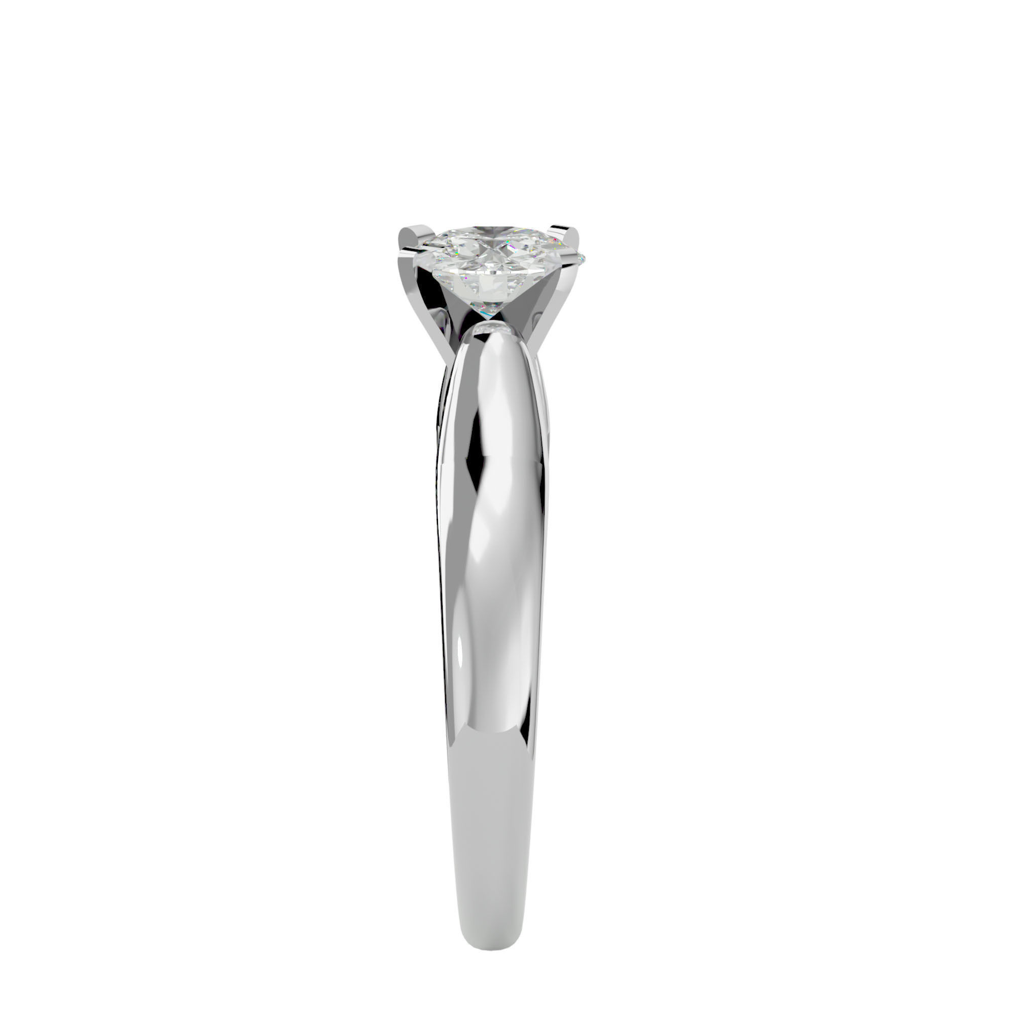 Solitaire ring model 3D print model_10
