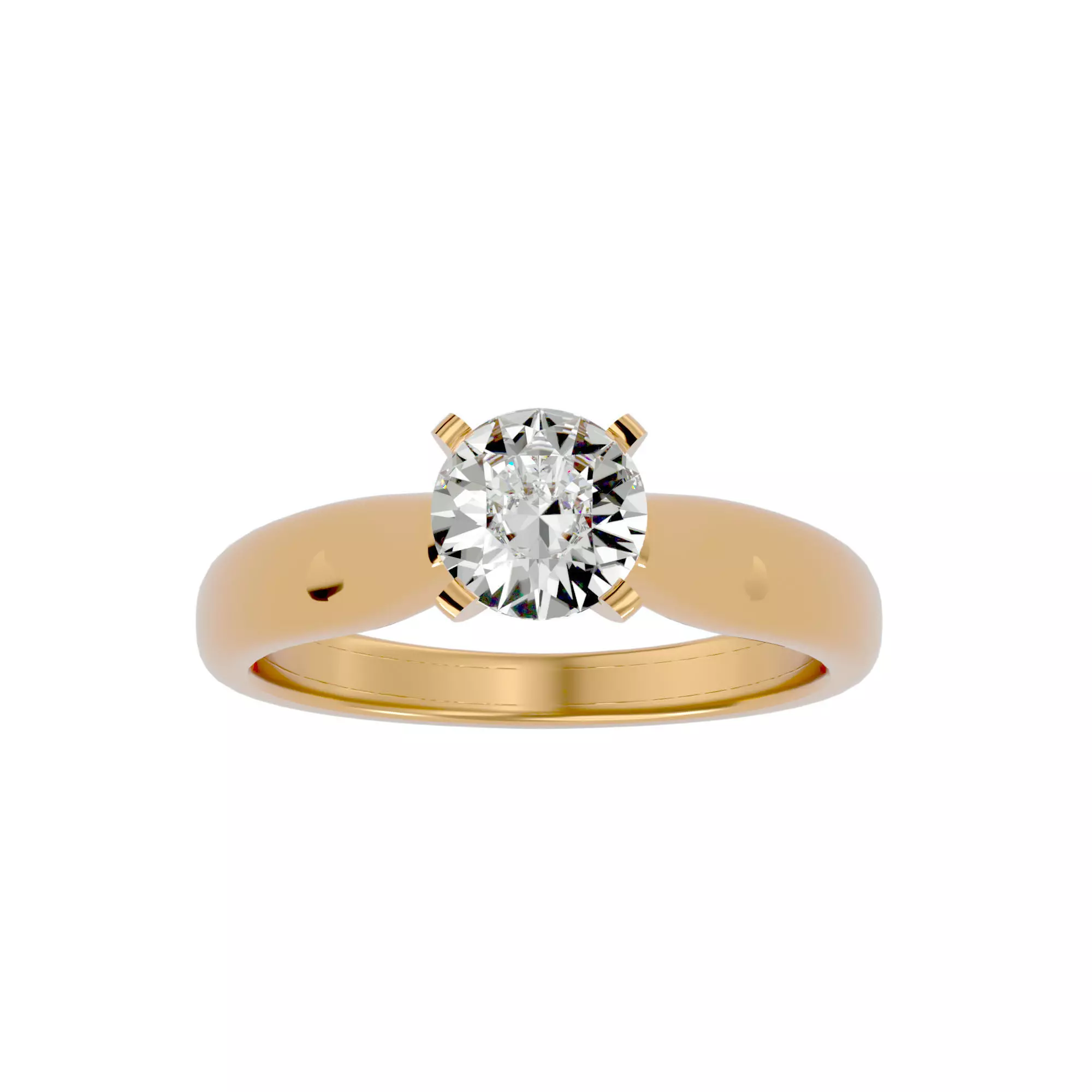 Solitaire ring model 3D print model_0