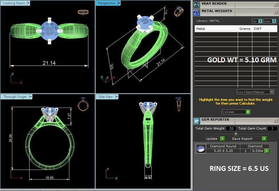 Solitaire ring model 3D print model_2