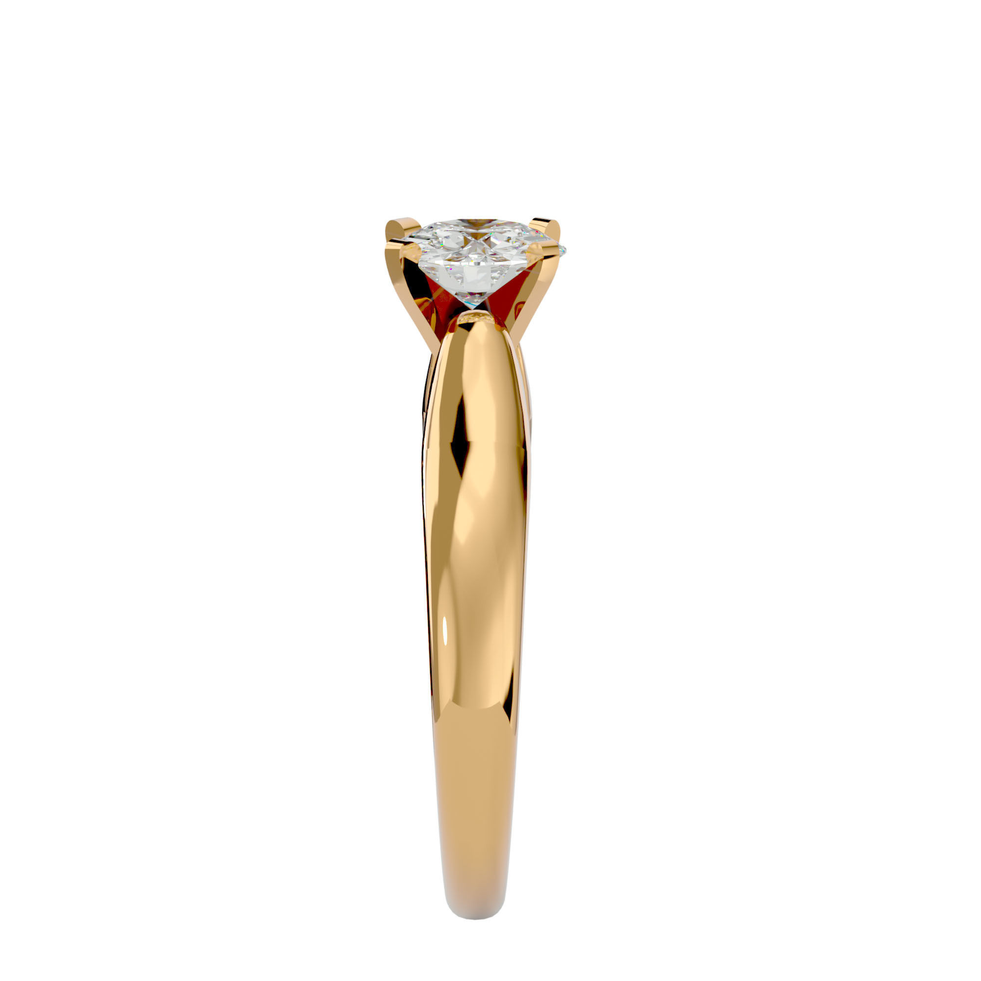 Solitaire ring model 3D print model_8