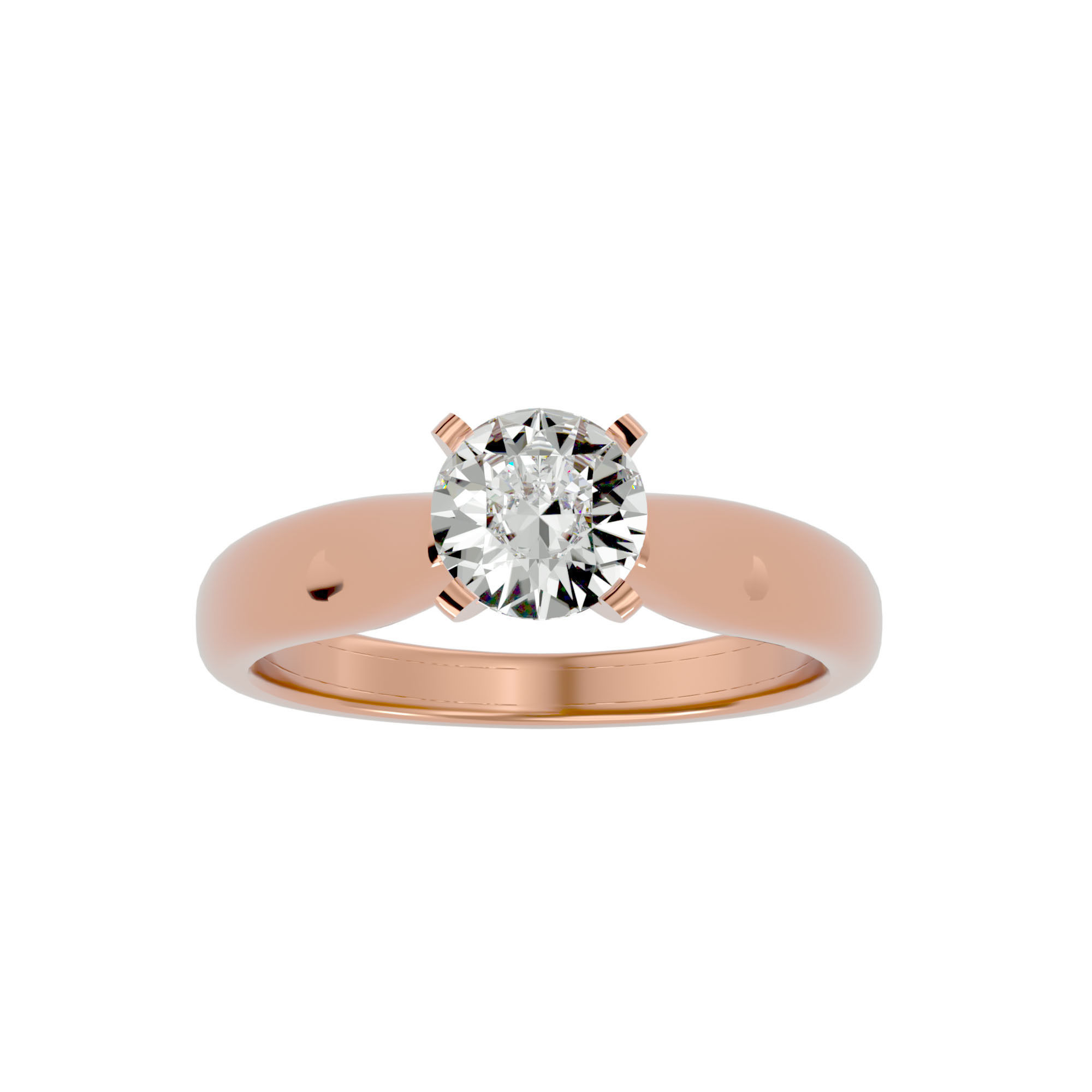 Solitaire ring model 3D print model_3