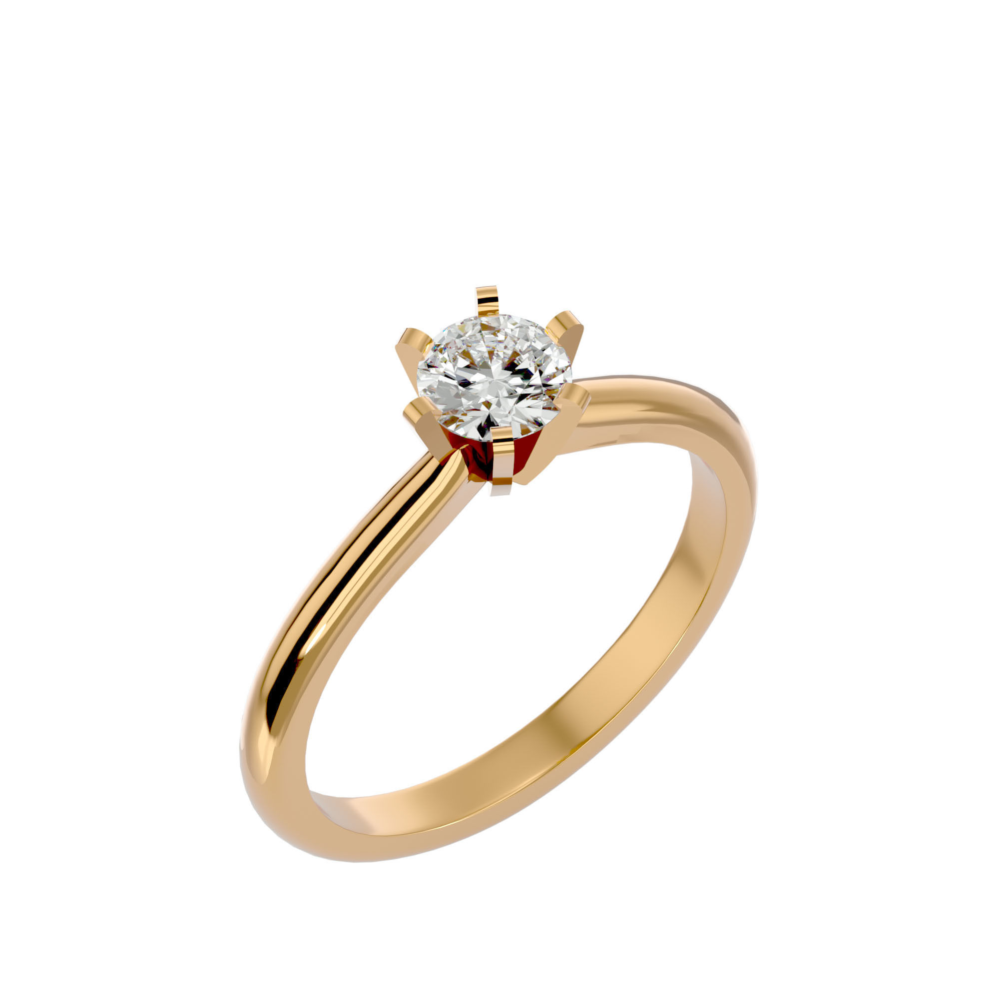 Solitaire ring model 3D print model_12