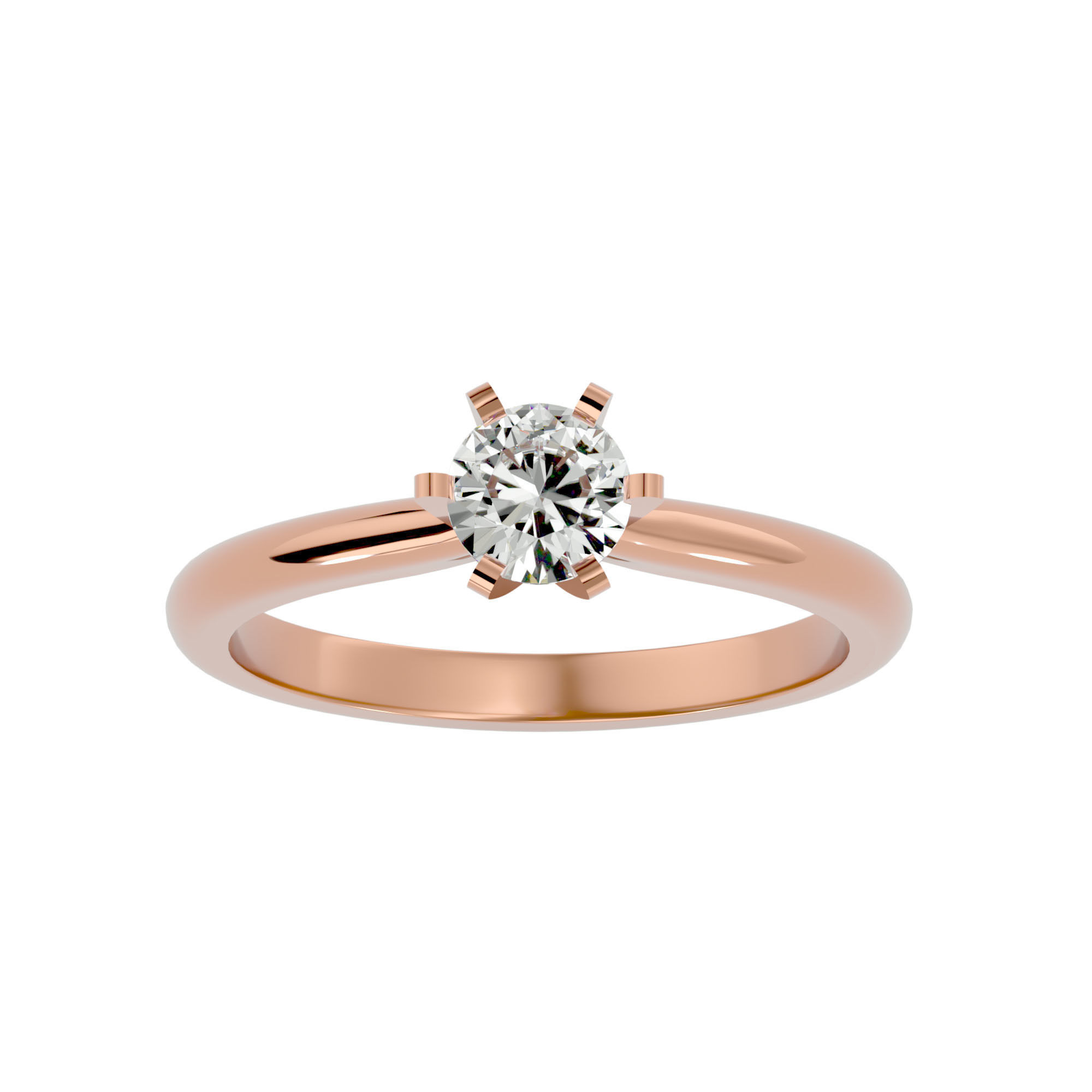 Solitaire ring model 3D print model_3