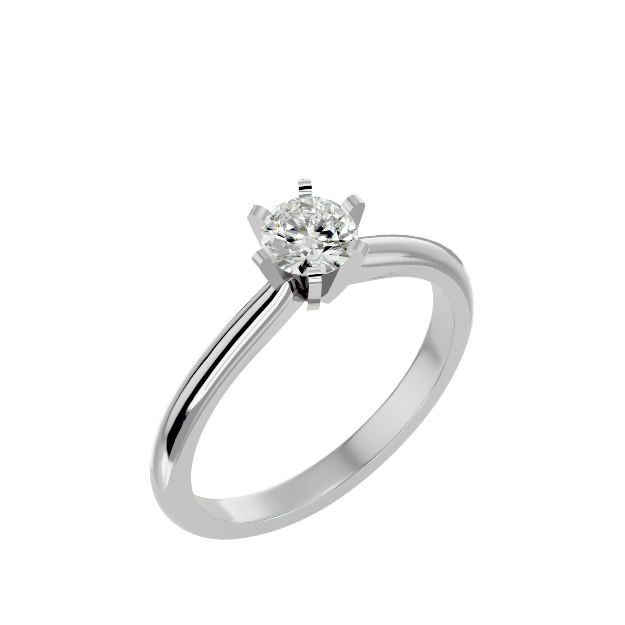 Solitaire ring model 3D print model_11