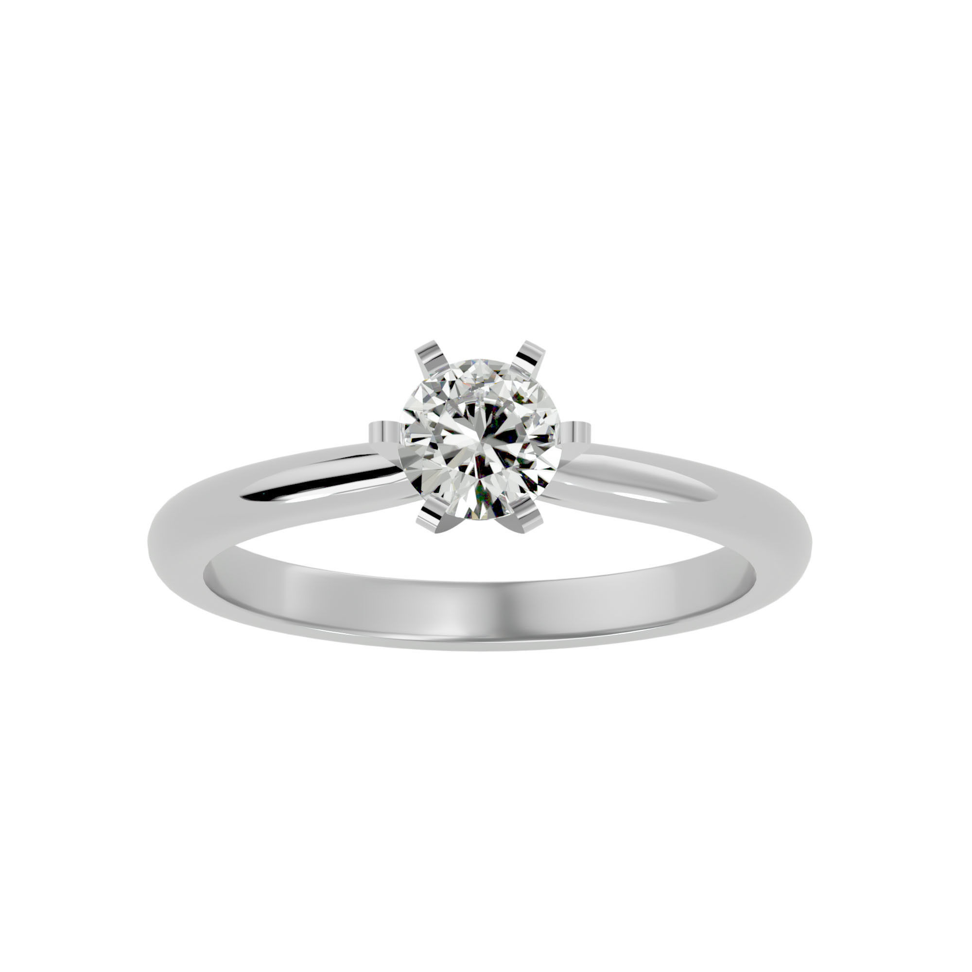 Solitaire ring model 3D print model_4