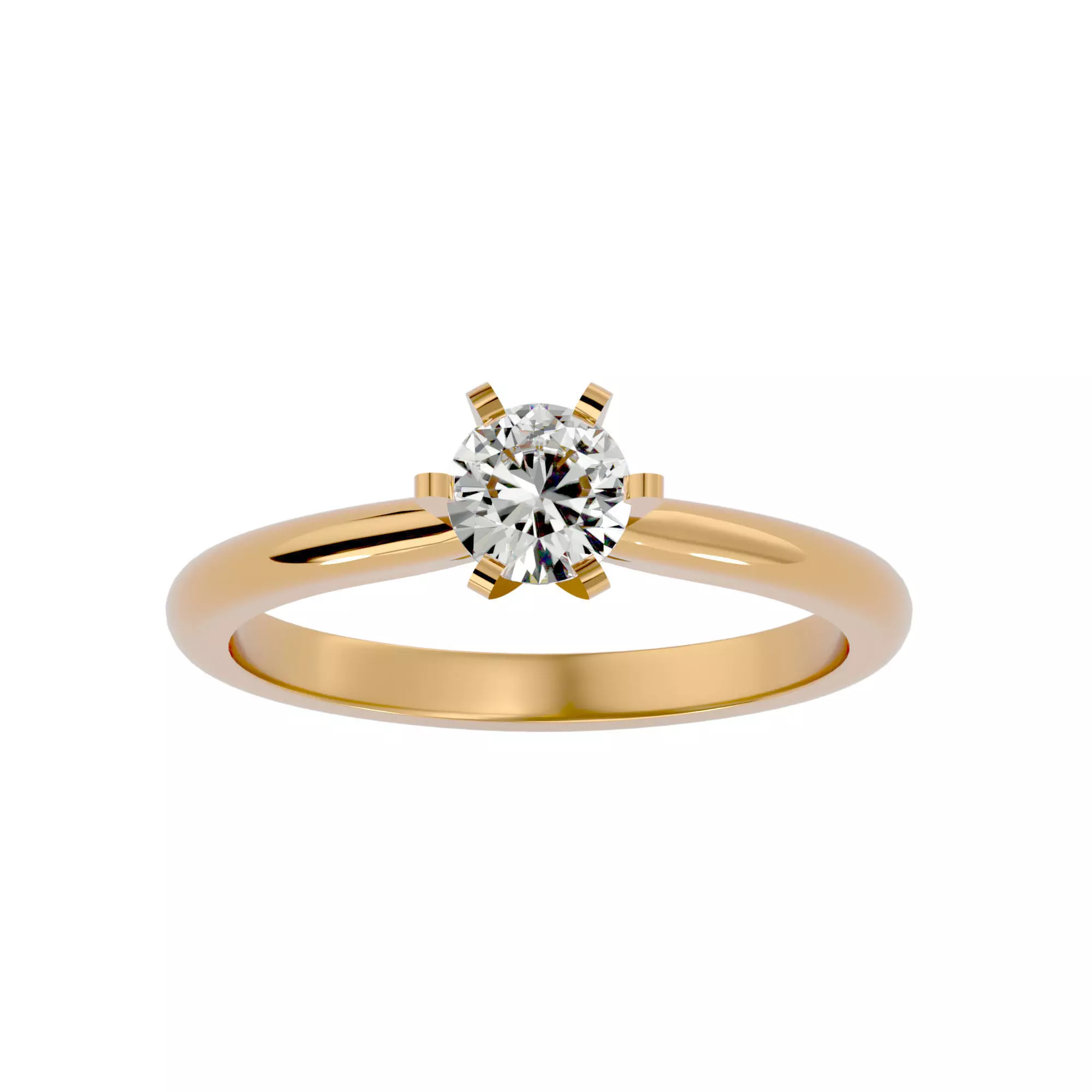 Solitaire ring model 3D print model_0
