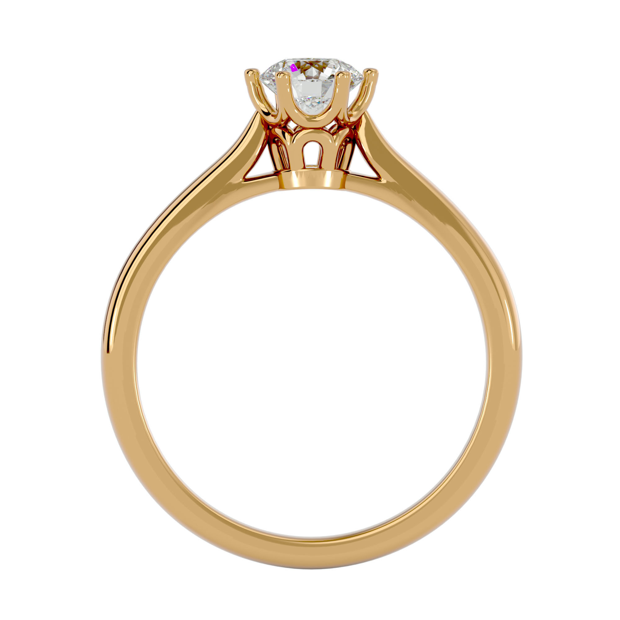 Solitaire ring model 3D print model_6