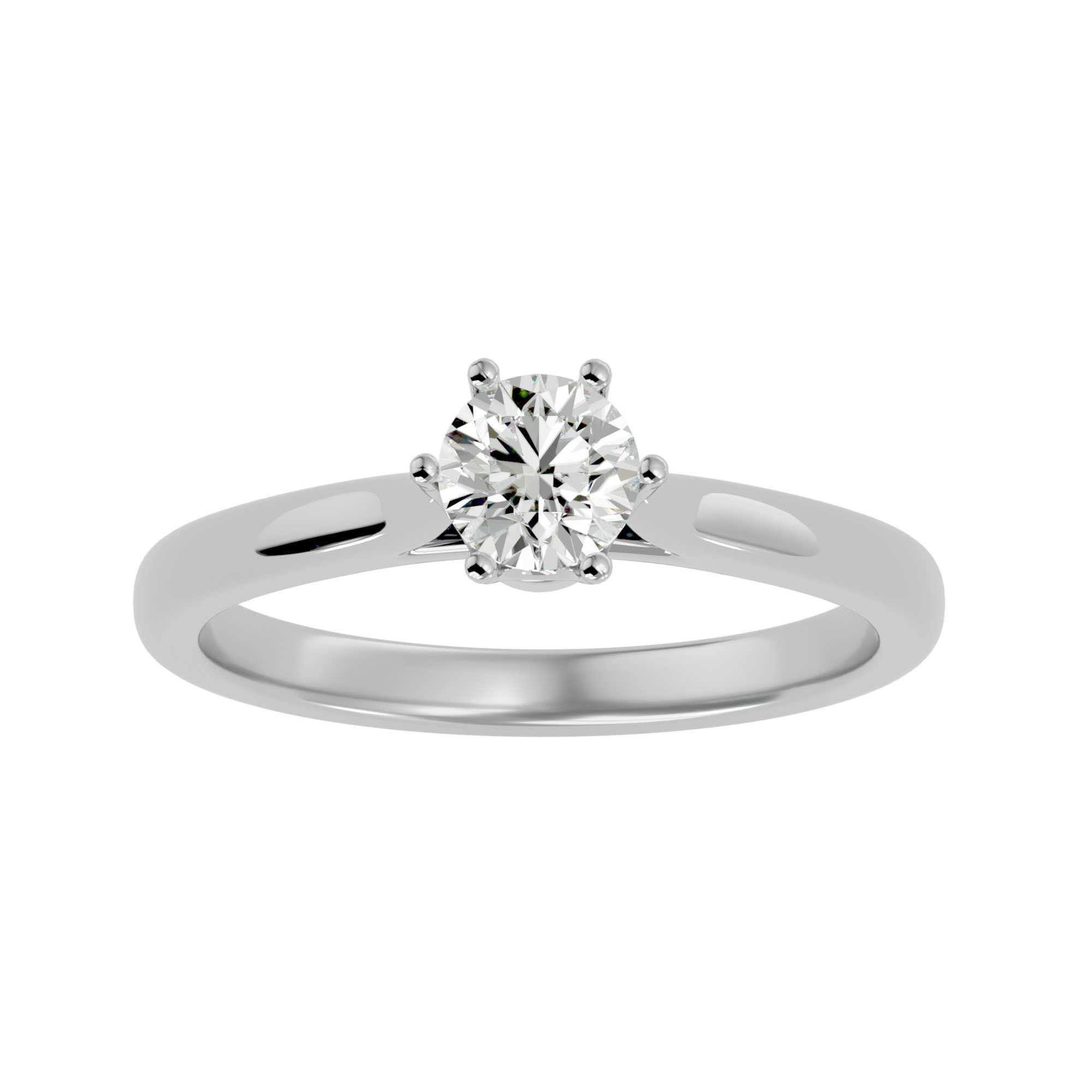 Solitaire ring model 3D print model_4