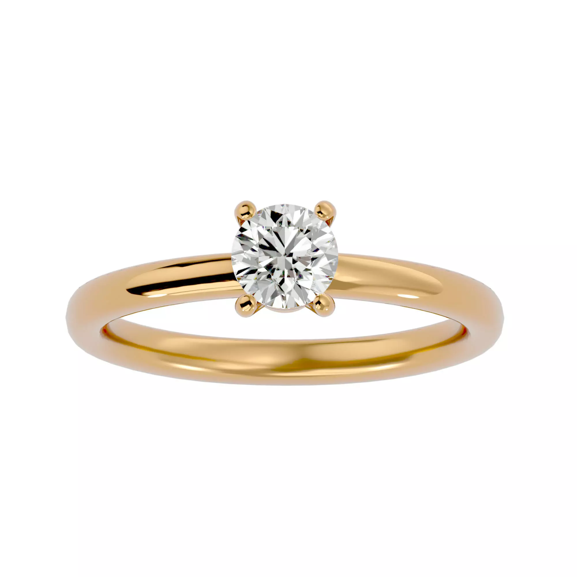 Solitaire ring model 3D print model_0