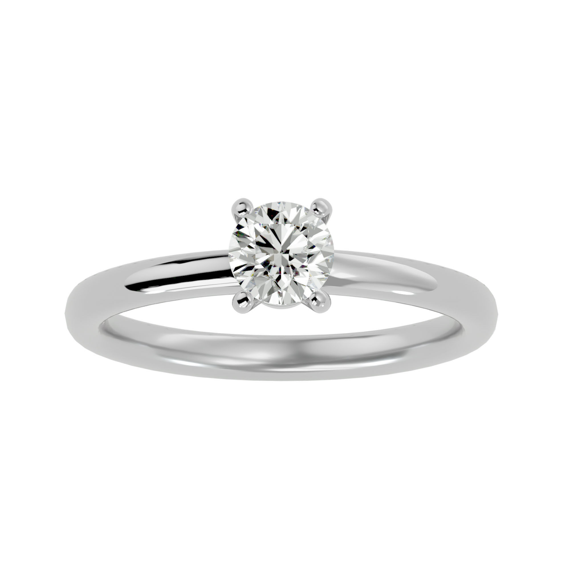 Solitaire ring model 3D print model_4