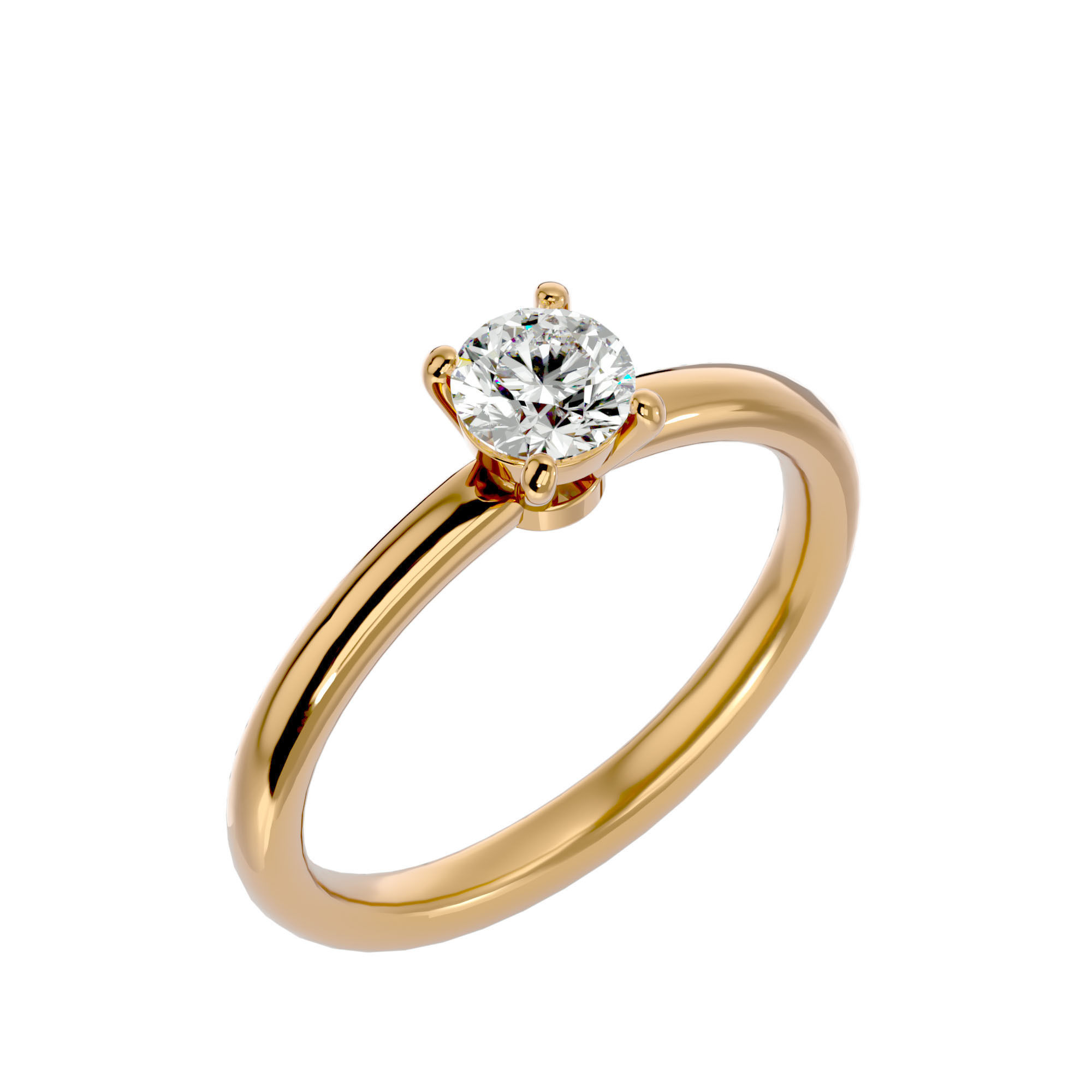 Solitaire ring model 3D print model_12
