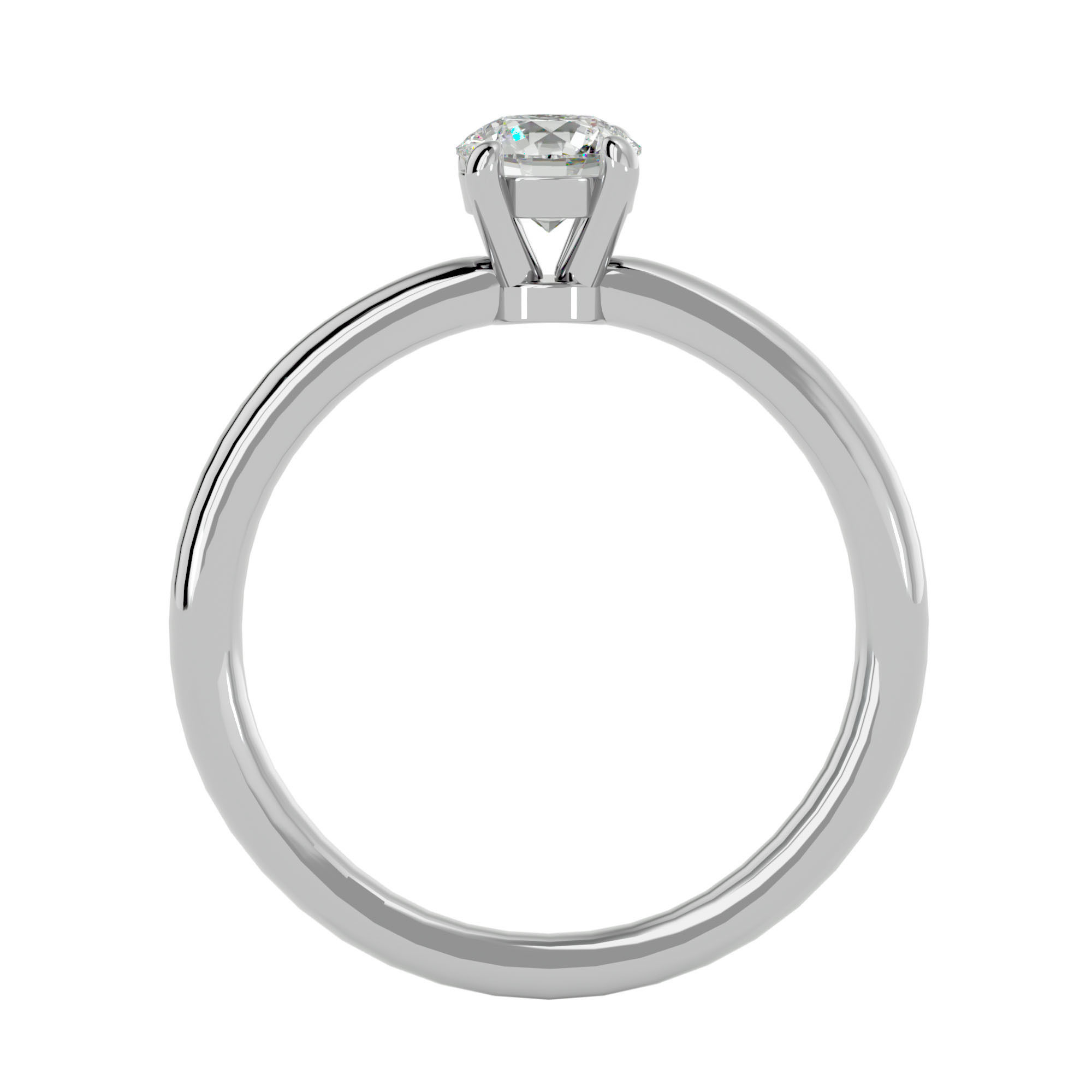 Solitaire ring model 3D print model_5