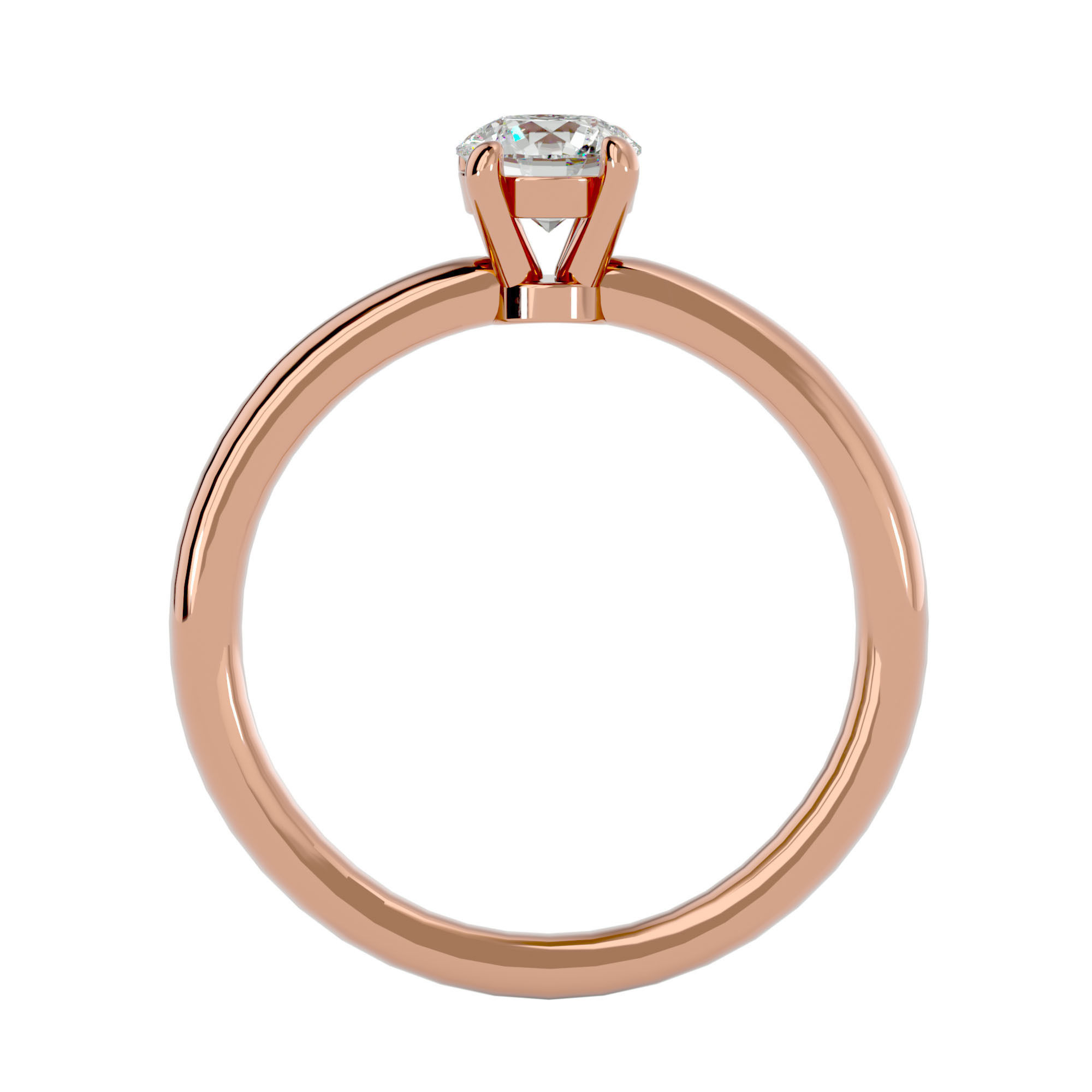 Solitaire ring model 3D print model_7