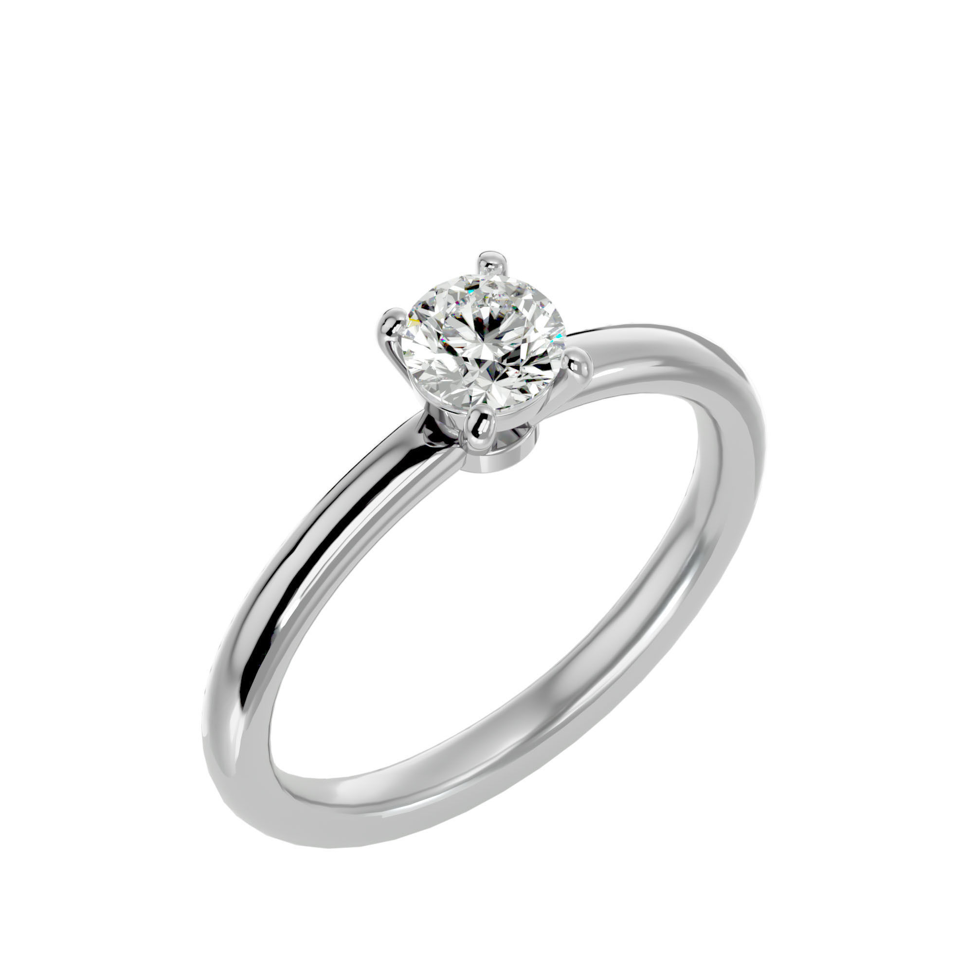 Solitaire ring model 3D print model_11