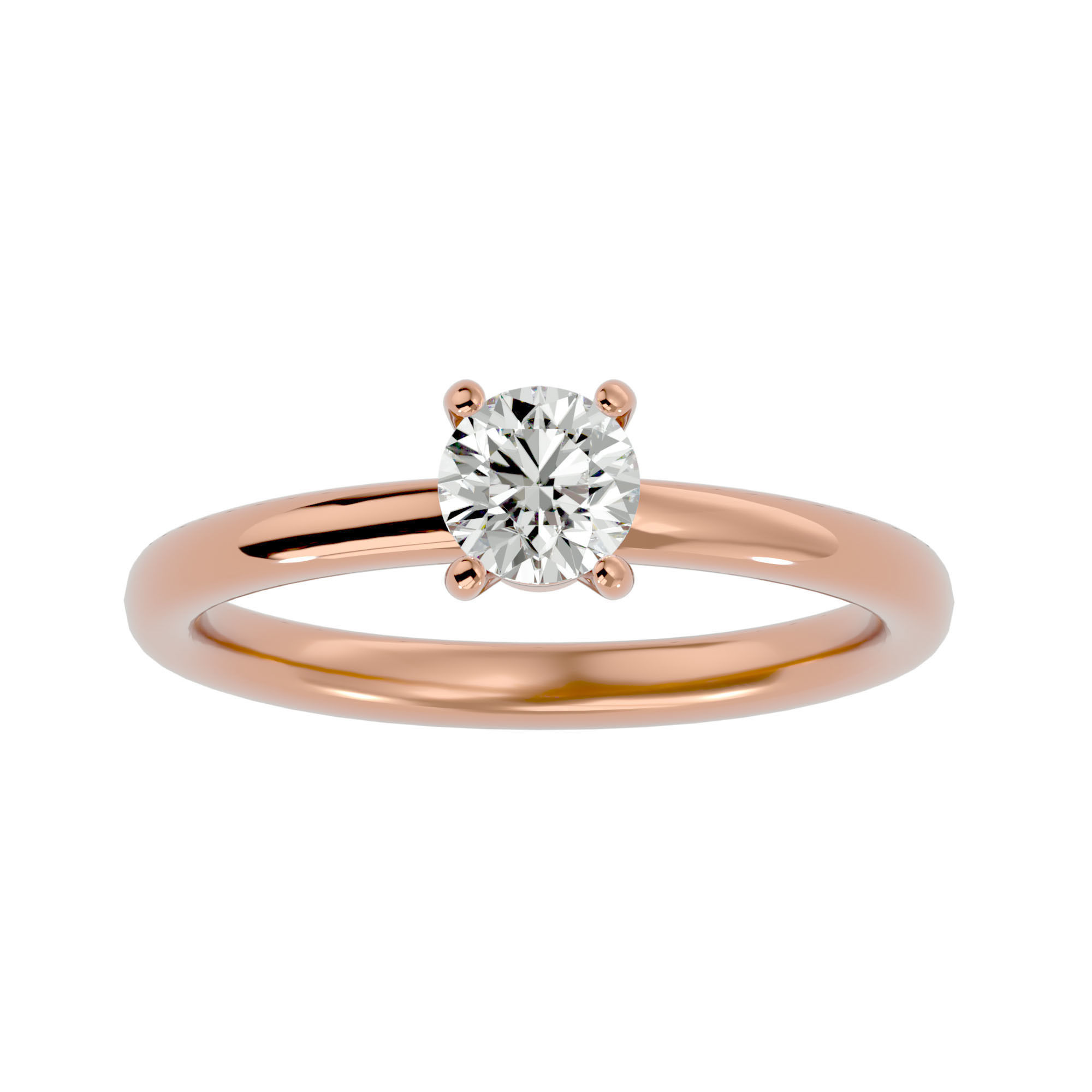 Solitaire ring model 3D print model_3