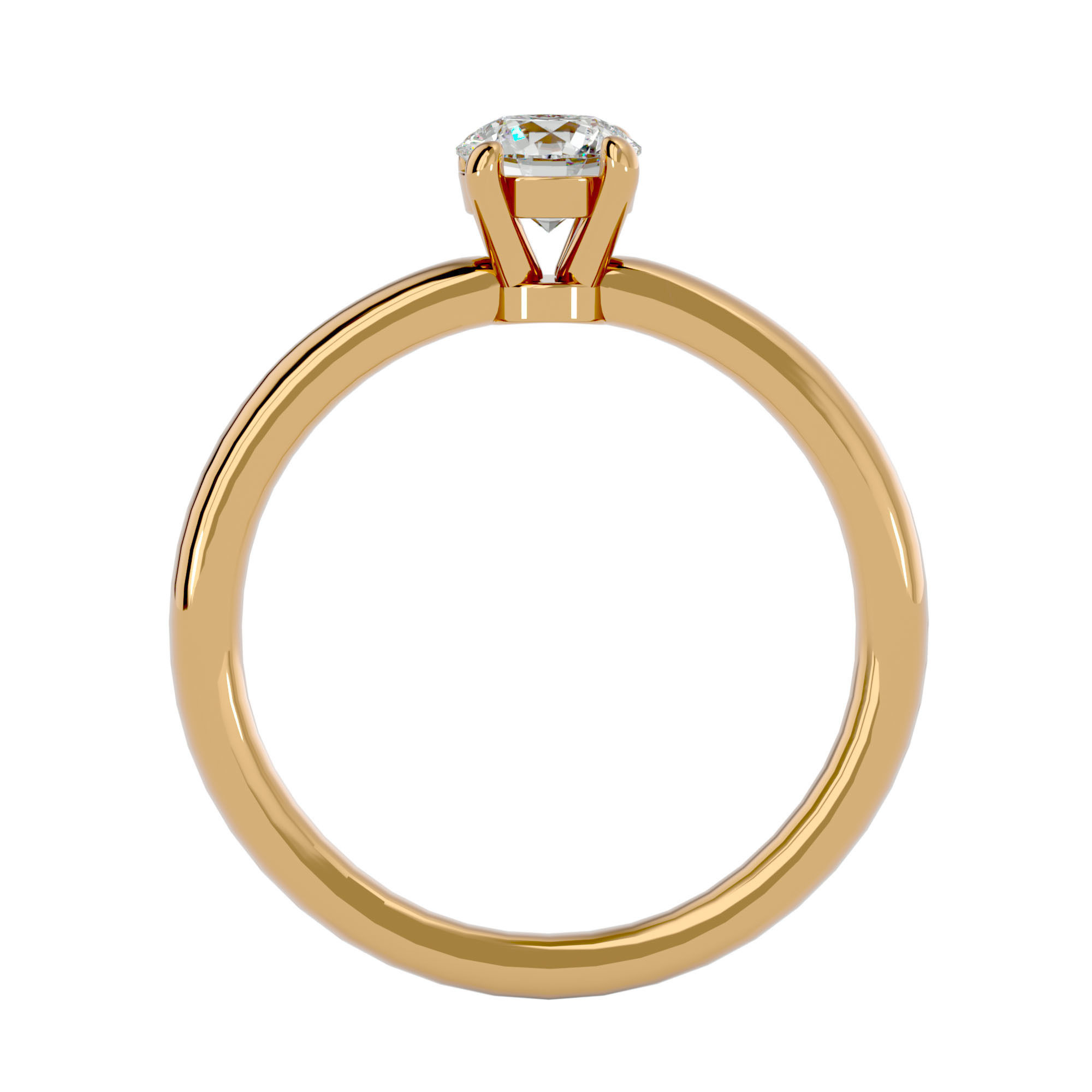 Solitaire ring model 3D print model_6