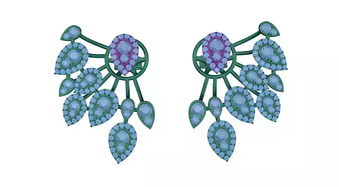 earring pair of earrings with leaves