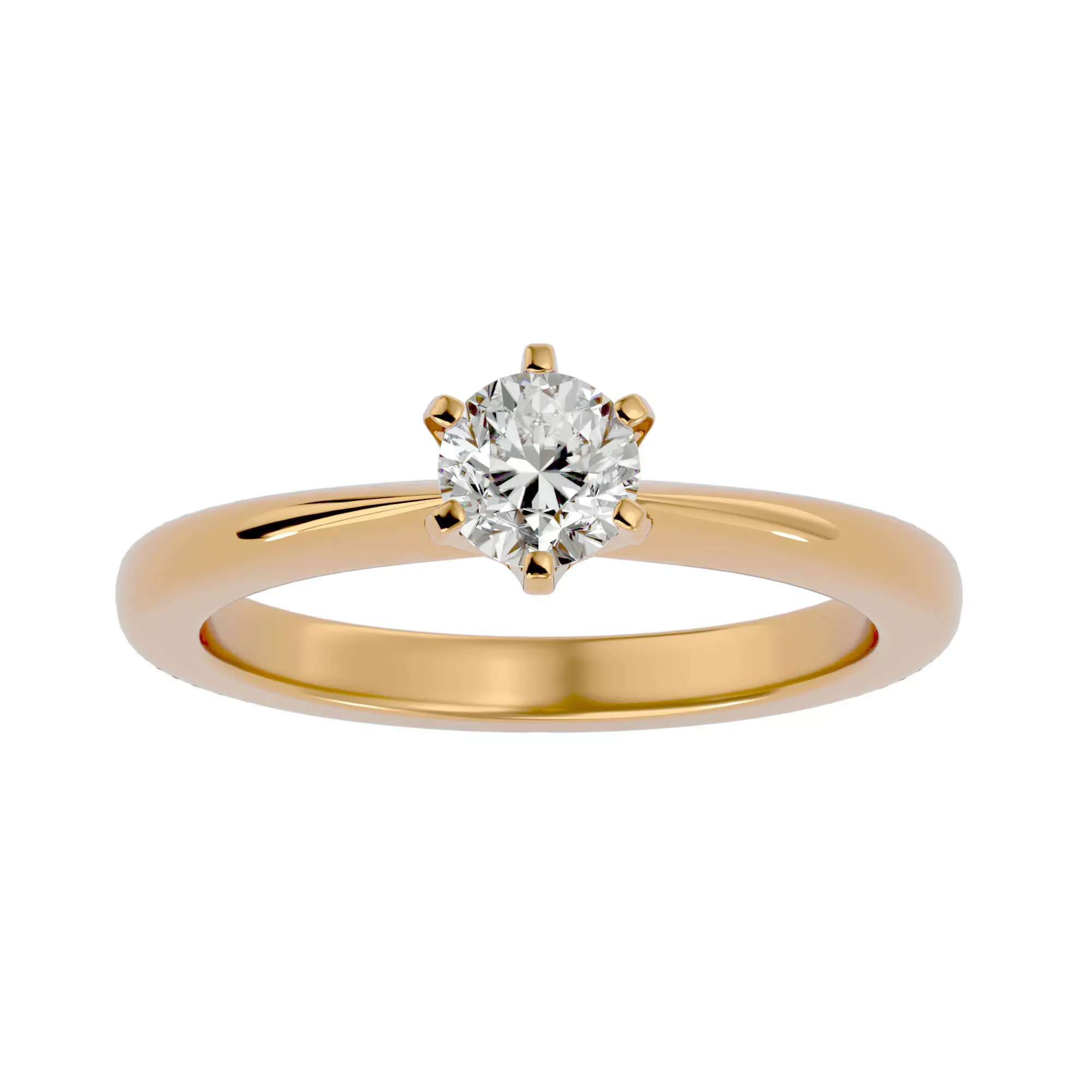 Solitaire ring model 3D print model_0