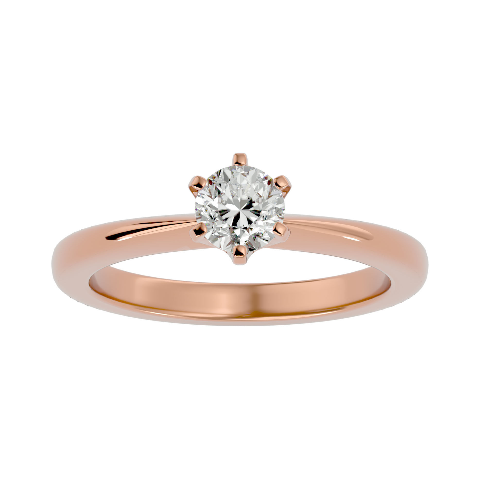 Solitaire ring model 3D print model_3
