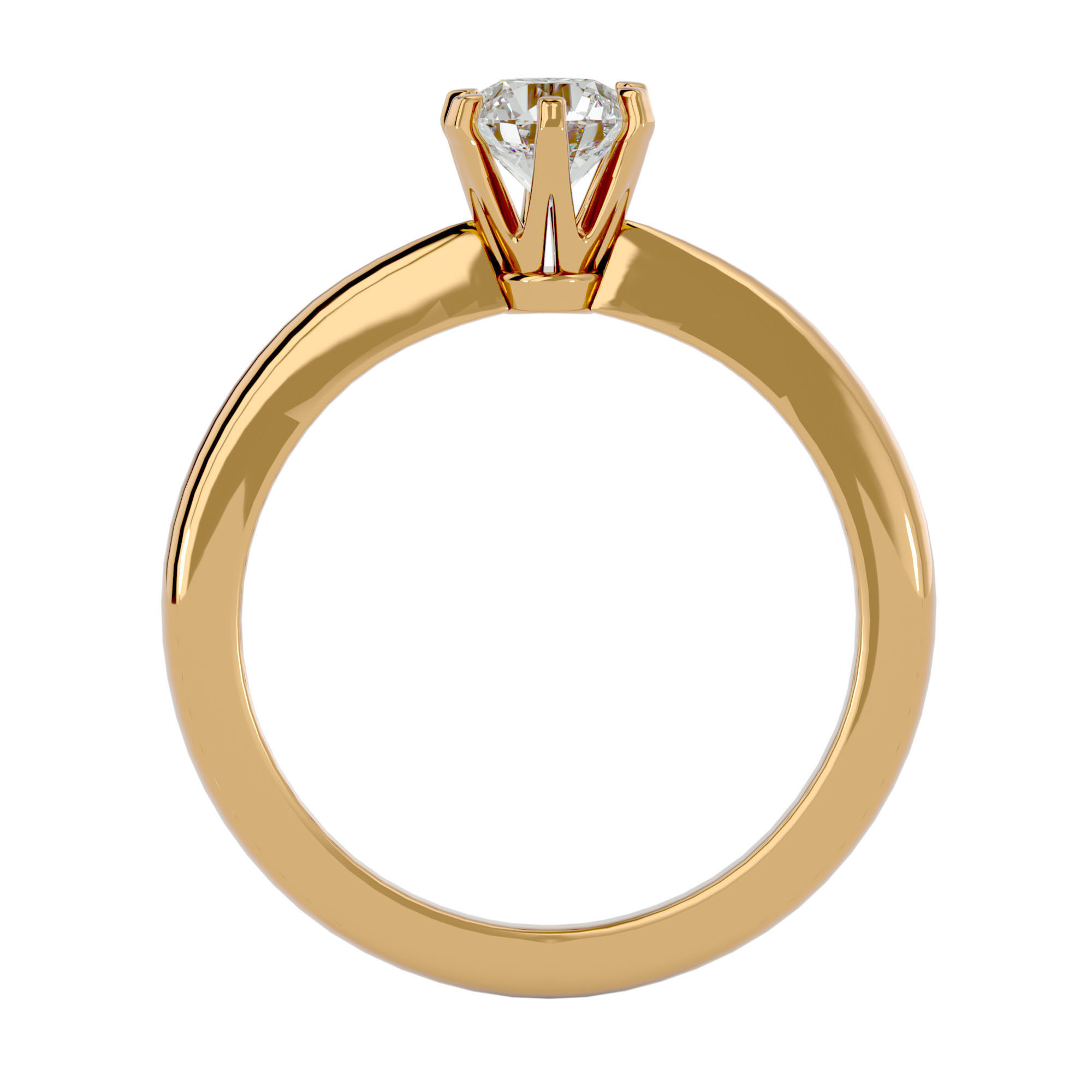 Solitaire ring model 3D print model_6