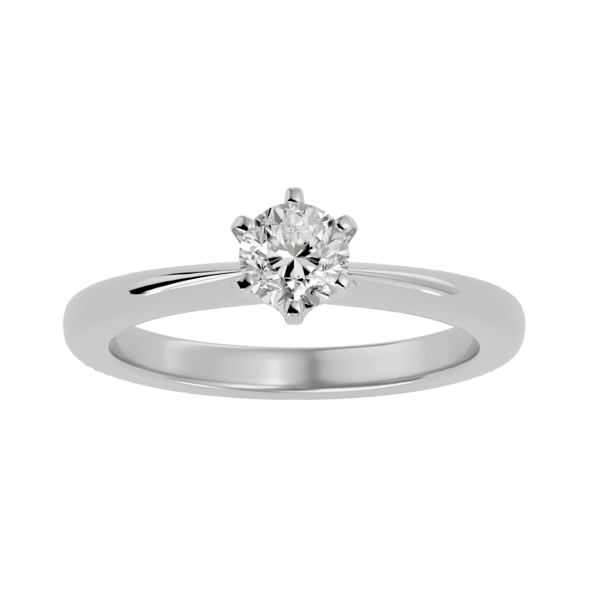 Solitaire ring model 3D print model_4