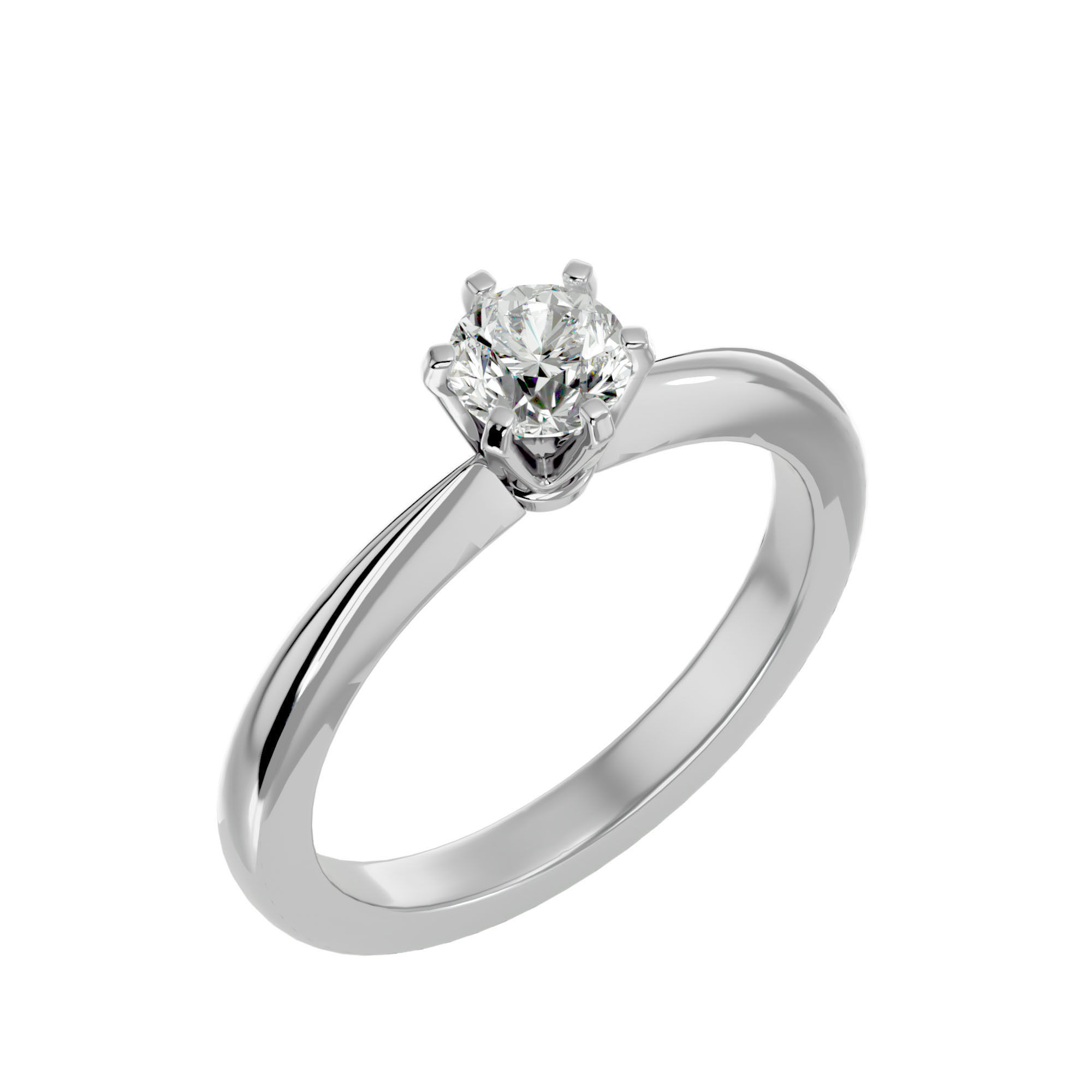 Solitaire ring model 3D print model_11