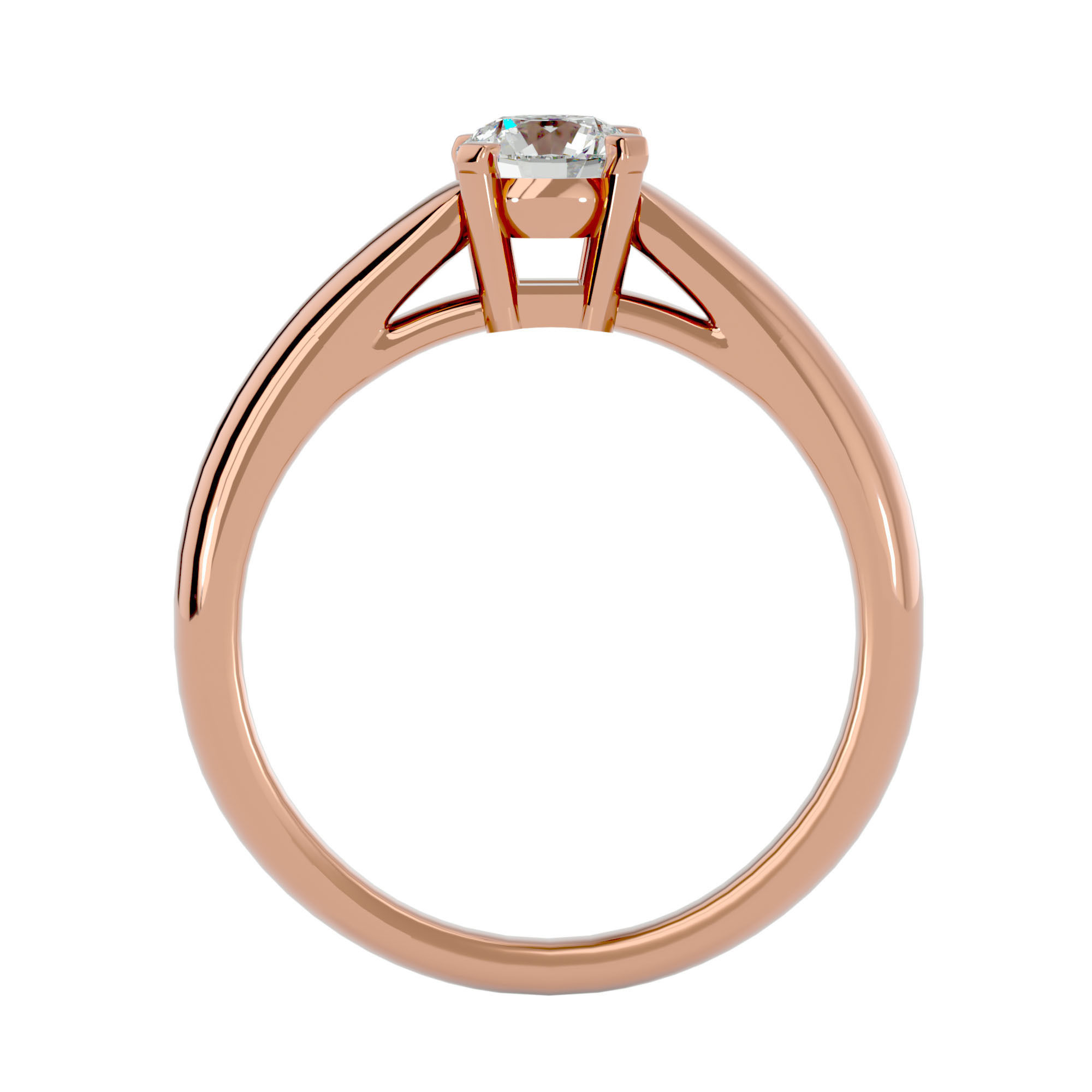 Solitaire ring model 3D print model_6
